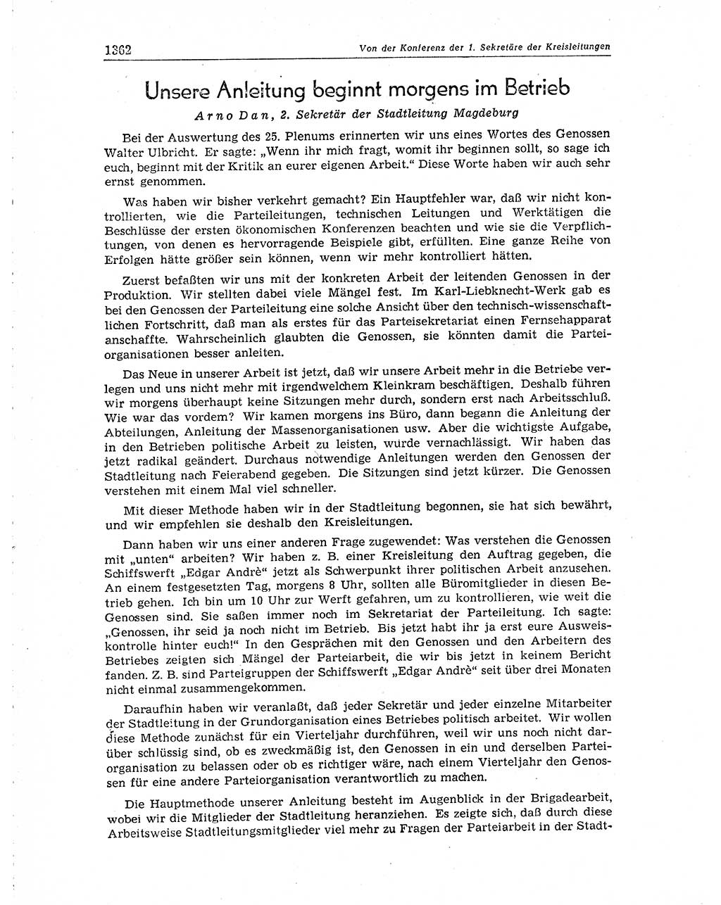 Neuer Weg (NW), Organ des Zentralkomitees (ZK) der SED (Sozialistische Einheitspartei Deutschlands) für Fragen des Parteiaufbaus und des Parteilebens, 10. Jahrgang [Deutsche Demokratische Republik (DDR)] 1955, Seite 1362 (NW ZK SED DDR 1955, S. 1362)
