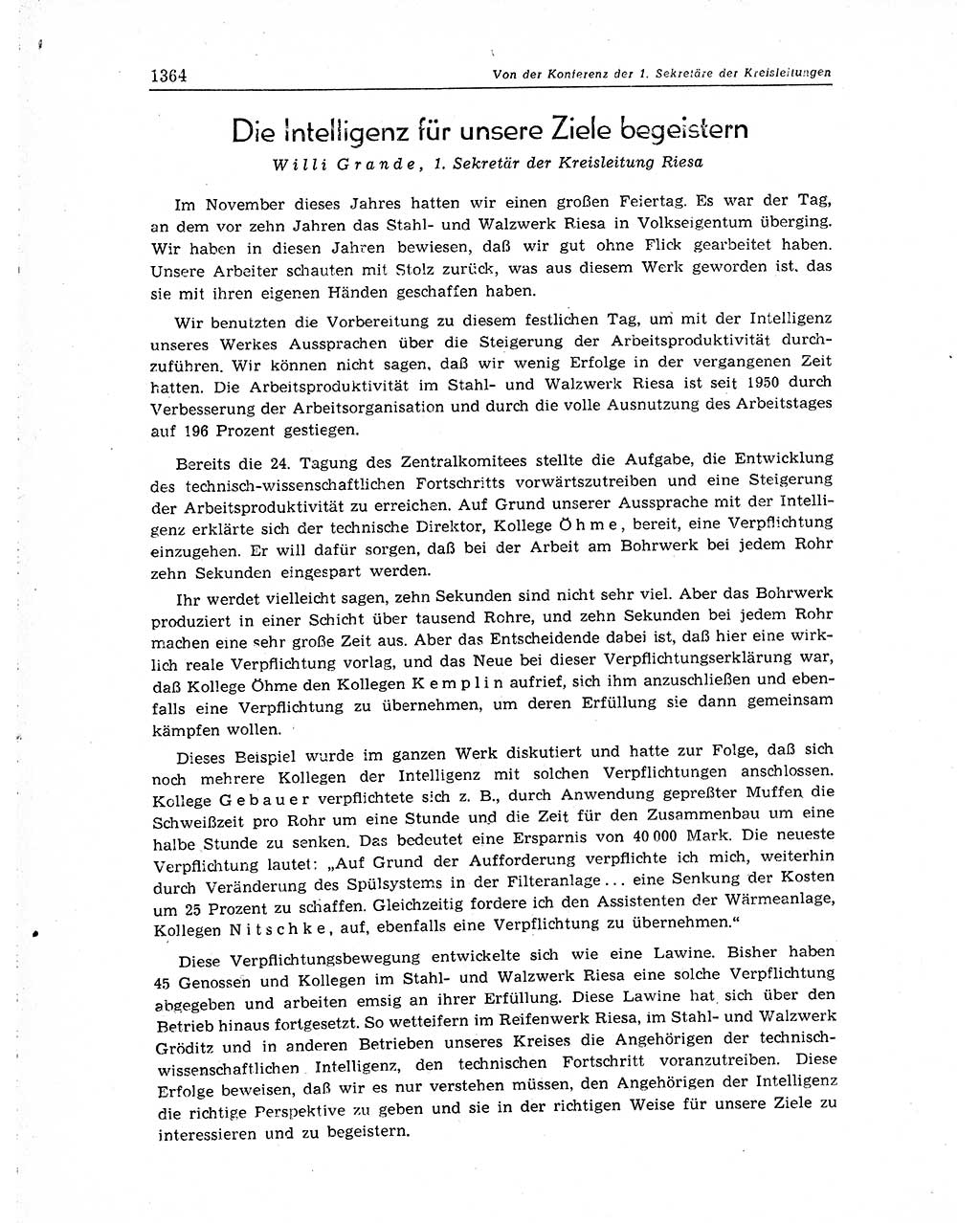 Neuer Weg (NW), Organ des Zentralkomitees (ZK) der SED (Sozialistische Einheitspartei Deutschlands) für Fragen des Parteiaufbaus und des Parteilebens, 10. Jahrgang [Deutsche Demokratische Republik (DDR)] 1955, Seite 1364 (NW ZK SED DDR 1955, S. 1364)