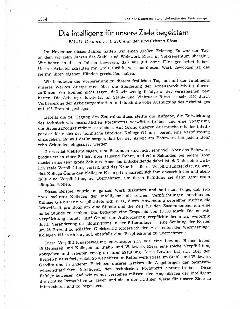 Neuer Weg (NW), Organ des Zentralkomitees (ZK) der SED (Sozialistische Einheitspartei Deutschlands) für Fragen des Parteiaufbaus und des Parteilebens, 10. Jahrgang [Deutsche Demokratische Republik (DDR)] 1955, Seite 1364 (NW ZK SED DDR 1955, S. 1364)