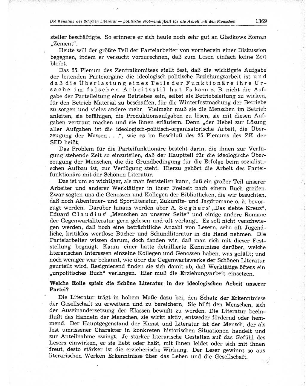 Neuer Weg (NW), Organ des Zentralkomitees (ZK) der SED (Sozialistische Einheitspartei Deutschlands) für Fragen des Parteiaufbaus und des Parteilebens, 10. Jahrgang [Deutsche Demokratische Republik (DDR)] 1955, Seite 1369 (NW ZK SED DDR 1955, S. 1369)