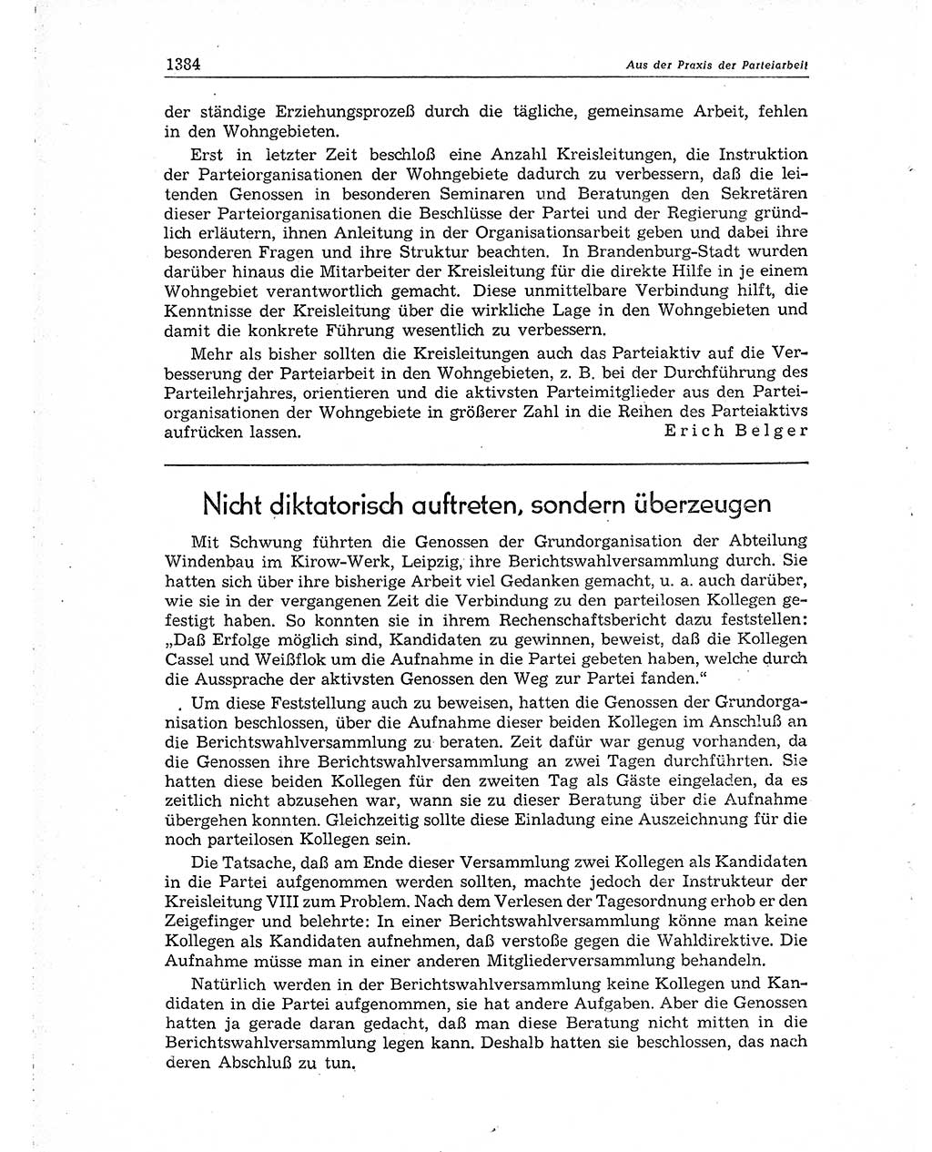 Neuer Weg (NW), Organ des Zentralkomitees (ZK) der SED (Sozialistische Einheitspartei Deutschlands) für Fragen des Parteiaufbaus und des Parteilebens, 10. Jahrgang [Deutsche Demokratische Republik (DDR)] 1955, Seite 1384 (NW ZK SED DDR 1955, S. 1384)