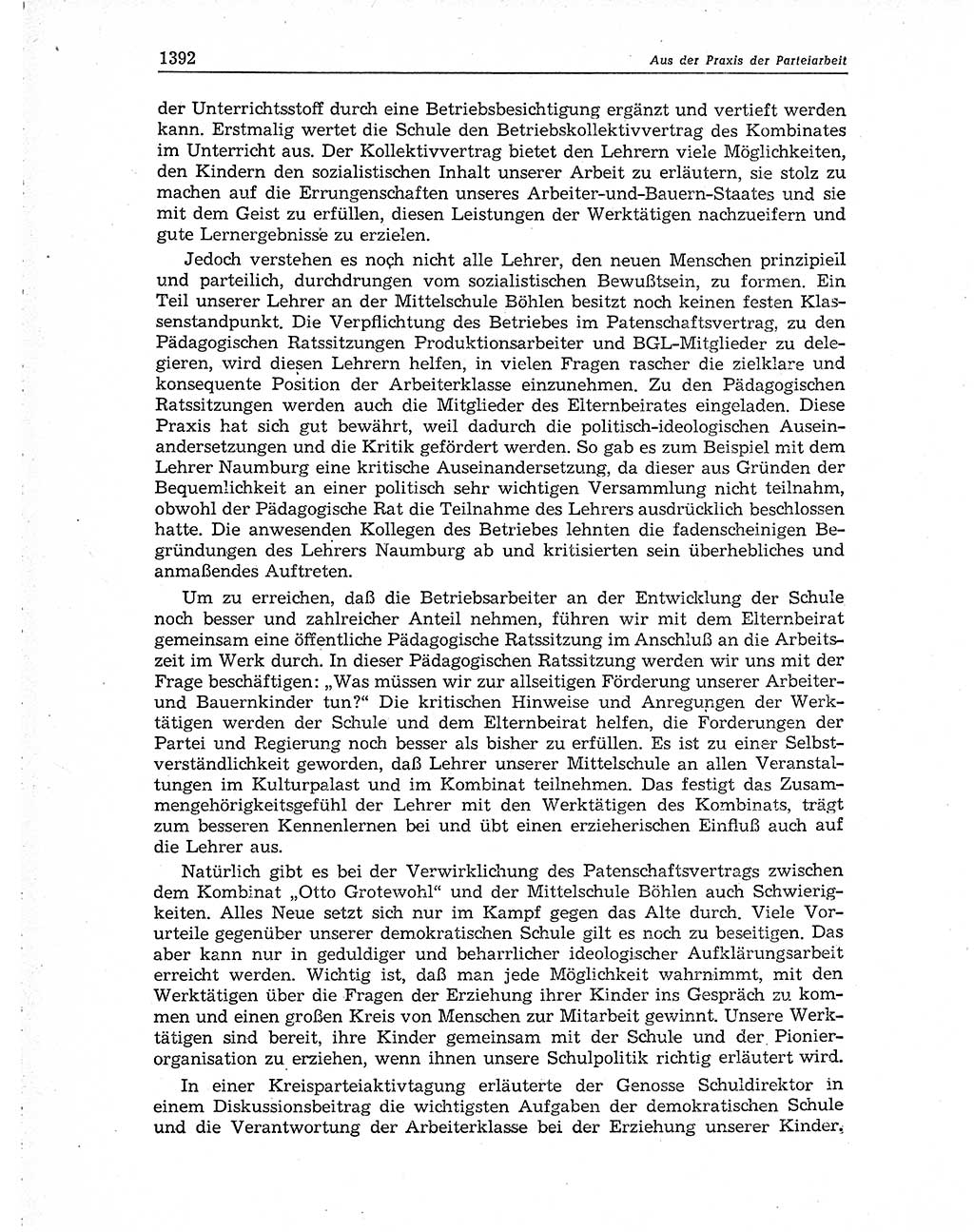 Neuer Weg (NW), Organ des Zentralkomitees (ZK) der SED (Sozialistische Einheitspartei Deutschlands) für Fragen des Parteiaufbaus und des Parteilebens, 10. Jahrgang [Deutsche Demokratische Republik (DDR)] 1955, Seite 1392 (NW ZK SED DDR 1955, S. 1392)