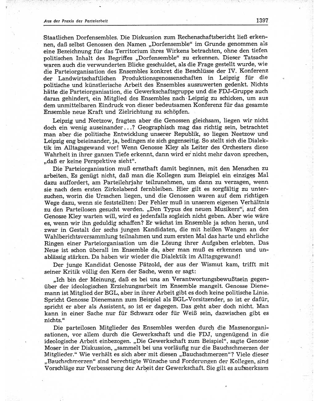 Neuer Weg (NW), Organ des Zentralkomitees (ZK) der SED (Sozialistische Einheitspartei Deutschlands) für Fragen des Parteiaufbaus und des Parteilebens, 10. Jahrgang [Deutsche Demokratische Republik (DDR)] 1955, Seite 1397 (NW ZK SED DDR 1955, S. 1397)