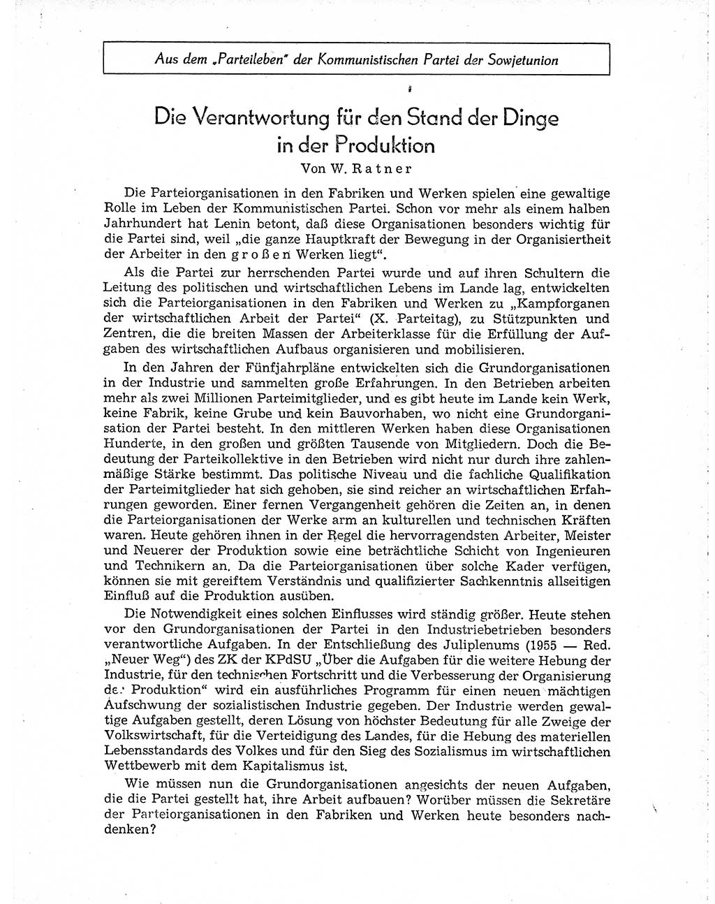 Neuer Weg (NW), Organ des Zentralkomitees (ZK) der SED (Sozialistische Einheitspartei Deutschlands) für Fragen des Parteiaufbaus und des Parteilebens, 10. Jahrgang [Deutsche Demokratische Republik (DDR)] 1955, Seite 1399 (NW ZK SED DDR 1955, S. 1399)