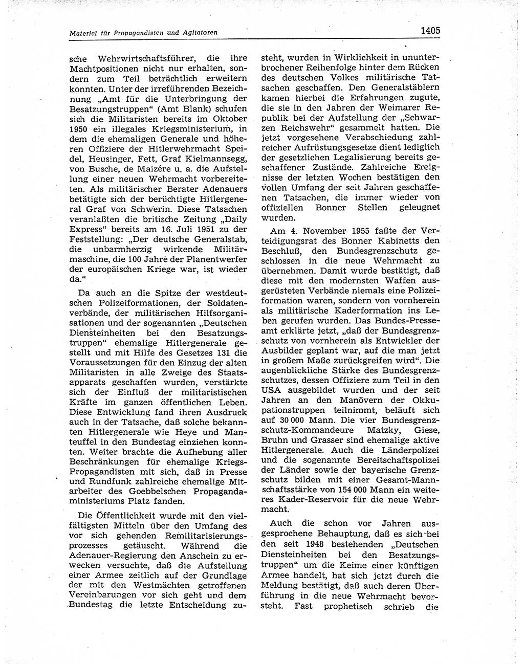 Neuer Weg (NW), Organ des Zentralkomitees (ZK) der SED (Sozialistische Einheitspartei Deutschlands) für Fragen des Parteiaufbaus und des Parteilebens, 10. Jahrgang [Deutsche Demokratische Republik (DDR)] 1955, Seite 1405 (NW ZK SED DDR 1955, S. 1405)
