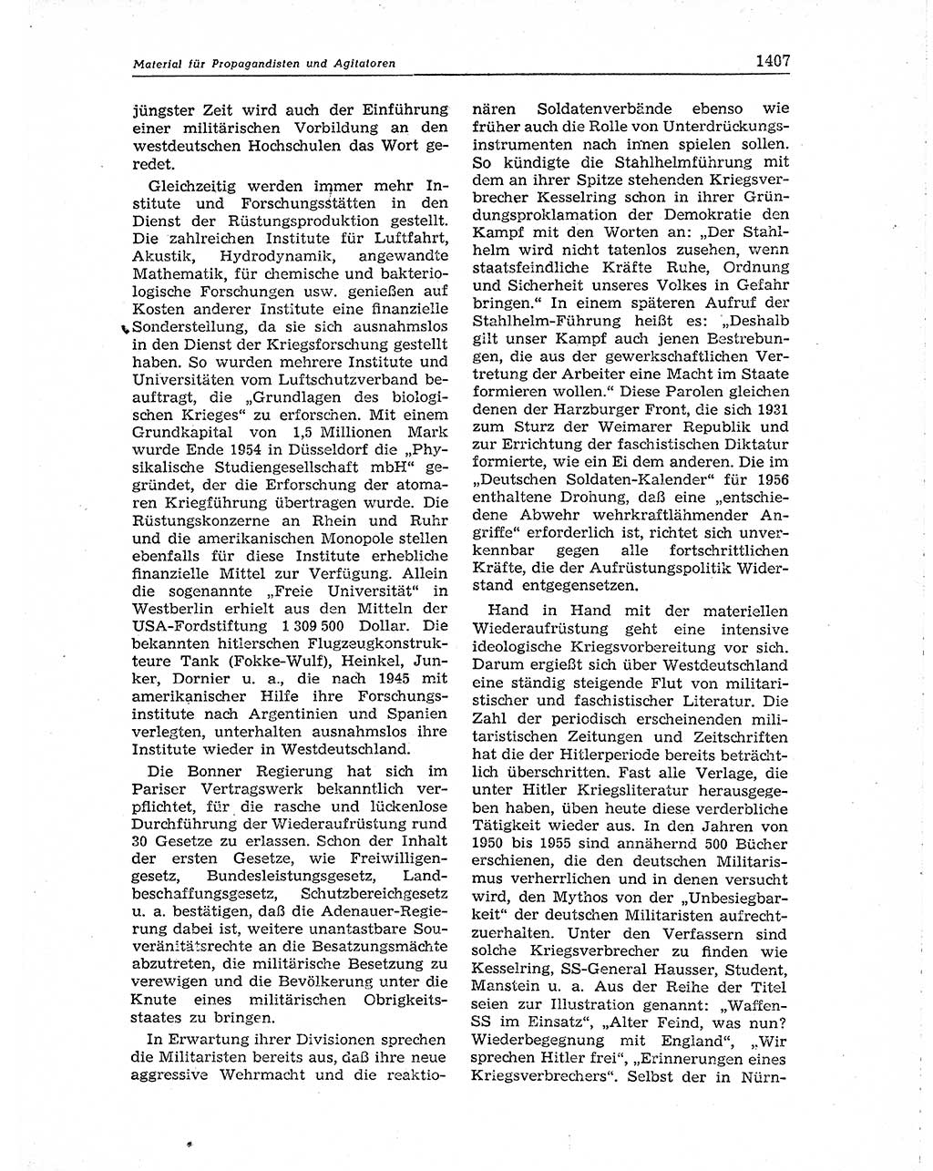 Neuer Weg (NW), Organ des Zentralkomitees (ZK) der SED (Sozialistische Einheitspartei Deutschlands) für Fragen des Parteiaufbaus und des Parteilebens, 10. Jahrgang [Deutsche Demokratische Republik (DDR)] 1955, Seite 1407 (NW ZK SED DDR 1955, S. 1407)