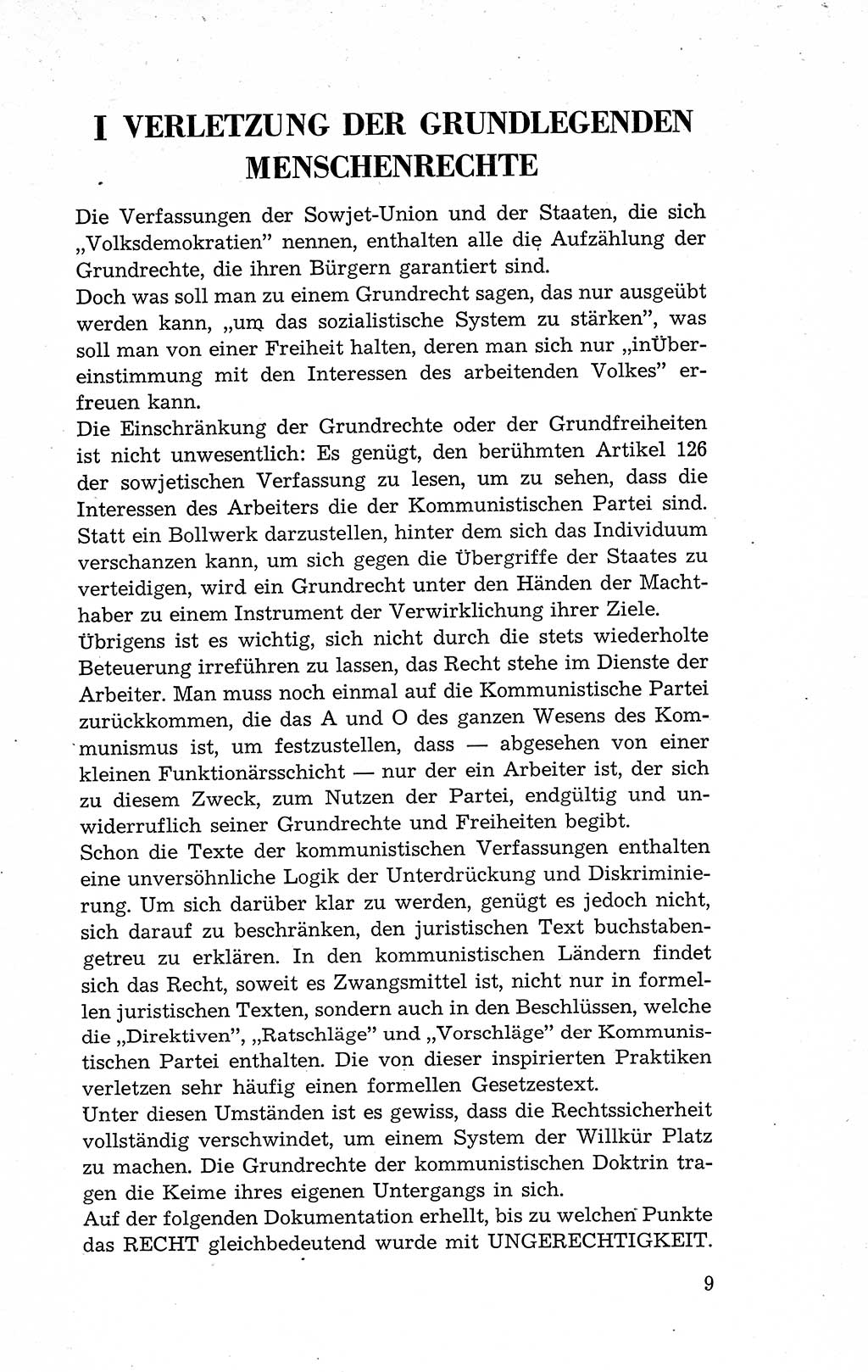 Recht in Fesseln, Dokumente, Internationale Juristen-Kommission [Bundesrepublik Deutschland (BRD)] 1955, Seite 9 (R. Dok. IJK BRD 1955, S. 9)