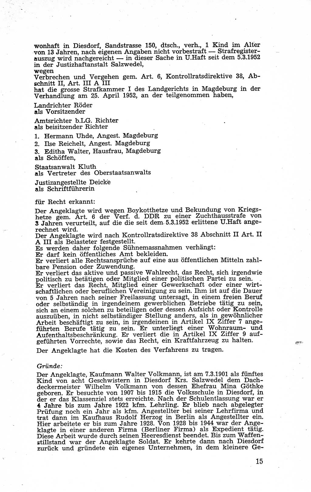 Recht in Fesseln, Dokumente, Internationale Juristen-Kommission [Bundesrepublik Deutschland (BRD)] 1955, Seite 15 (R. Dok. IJK BRD 1955, S. 15)