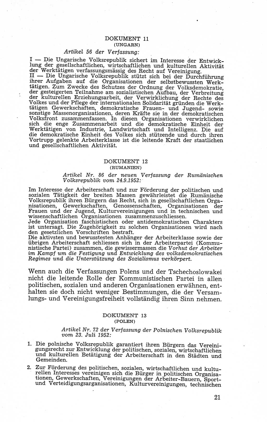 Recht in Fesseln, Dokumente, Internationale Juristen-Kommission [Bundesrepublik Deutschland (BRD)] 1955, Seite 21 (R. Dok. IJK BRD 1955, S. 21)