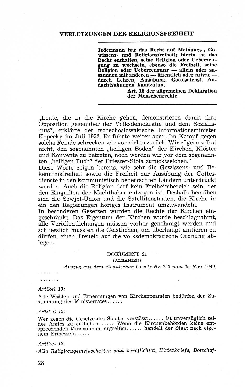 Recht in Fesseln, Dokumente, Internationale Juristen-Kommission [Bundesrepublik Deutschland (BRD)] 1955, Seite 28 (R. Dok. IJK BRD 1955, S. 28)
