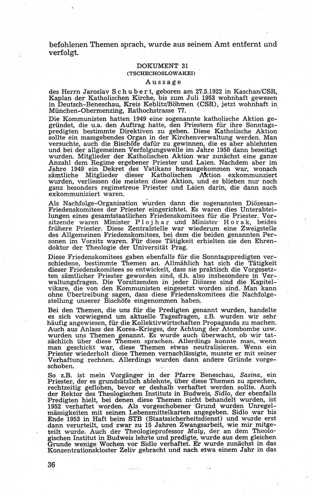 Recht in Fesseln, Dokumente, Internationale Juristen-Kommission [Bundesrepublik Deutschland (BRD)] 1955, Seite 36 (R. Dok. IJK BRD 1955, S. 36)