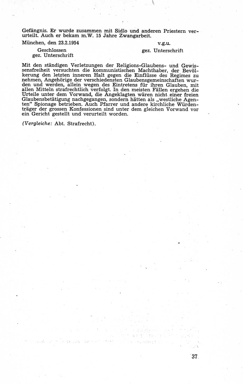 Recht in Fesseln, Dokumente, Internationale Juristen-Kommission [Bundesrepublik Deutschland (BRD)] 1955, Seite 37 (R. Dok. IJK BRD 1955, S. 37)