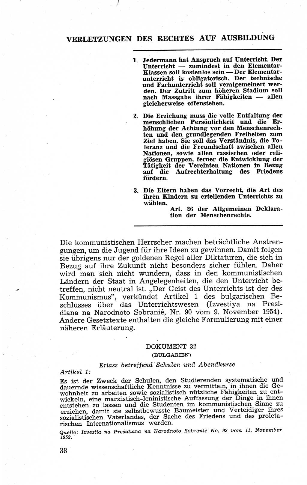 Recht in Fesseln, Dokumente, Internationale Juristen-Kommission [Bundesrepublik Deutschland (BRD)] 1955, Seite 38 (R. Dok. IJK BRD 1955, S. 38)