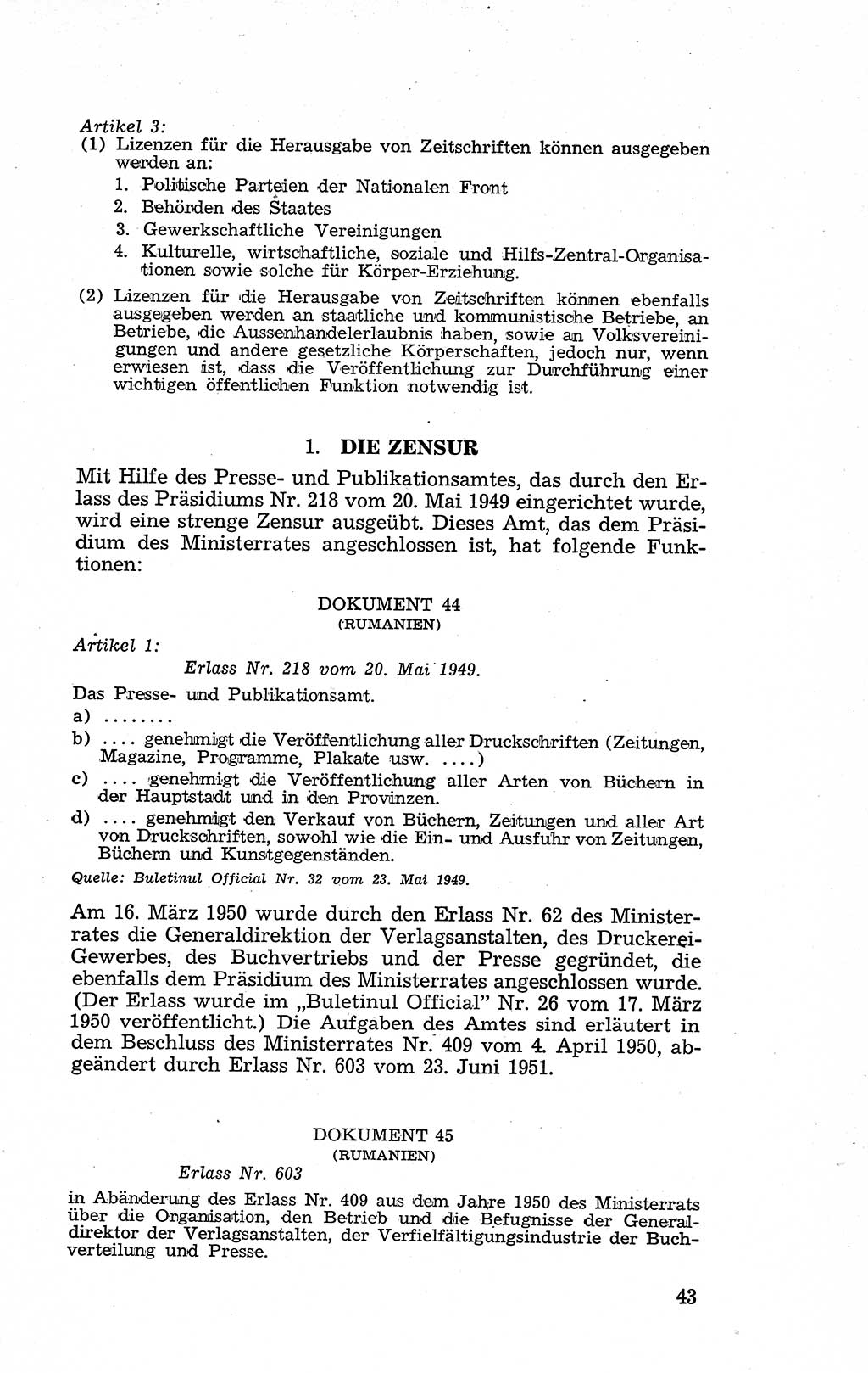 Recht in Fesseln, Dokumente, Internationale Juristen-Kommission [Bundesrepublik Deutschland (BRD)] 1955, Seite 43 (R. Dok. IJK BRD 1955, S. 43)