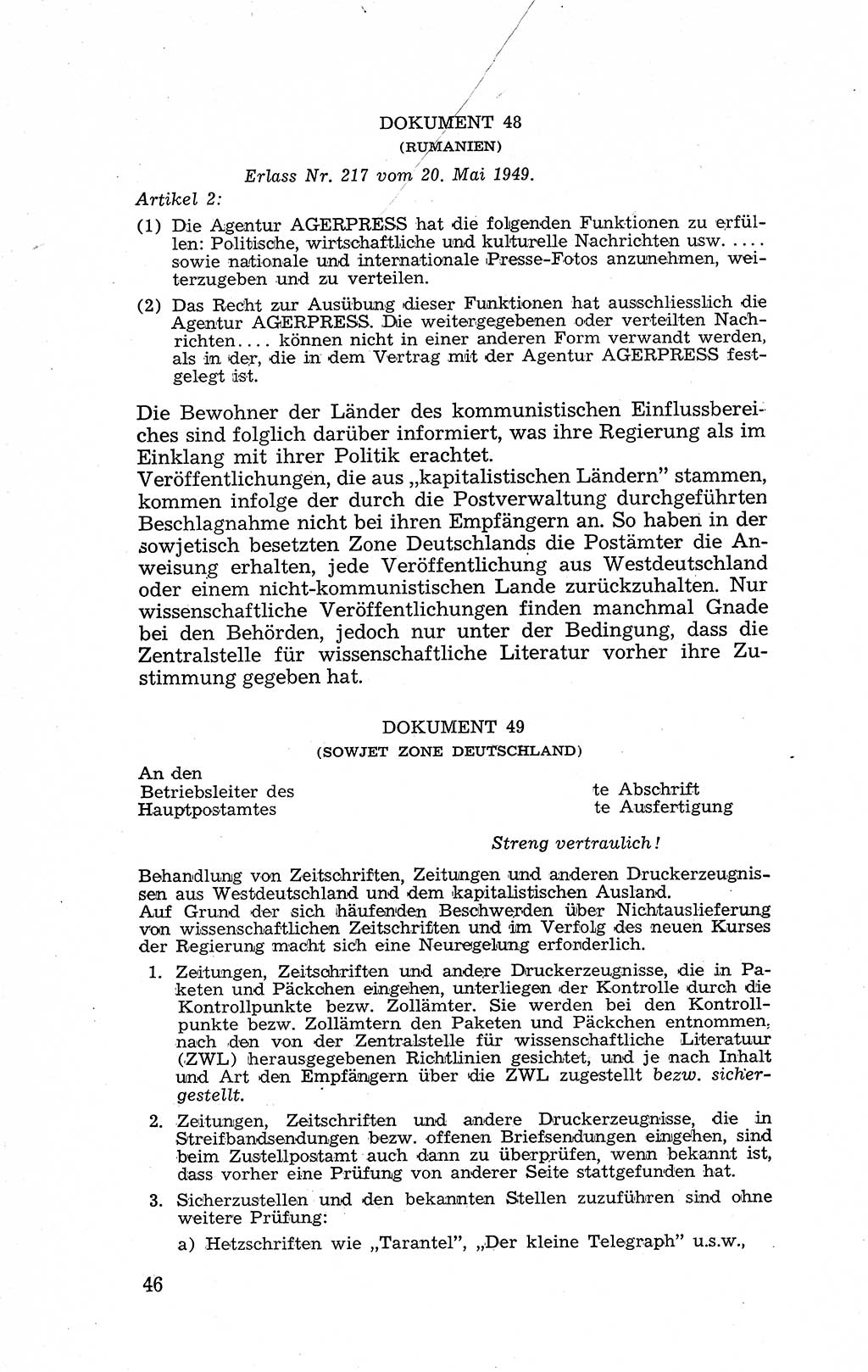 Recht in Fesseln, Dokumente, Internationale Juristen-Kommission [Bundesrepublik Deutschland (BRD)] 1955, Seite 46 (R. Dok. IJK BRD 1955, S. 46)