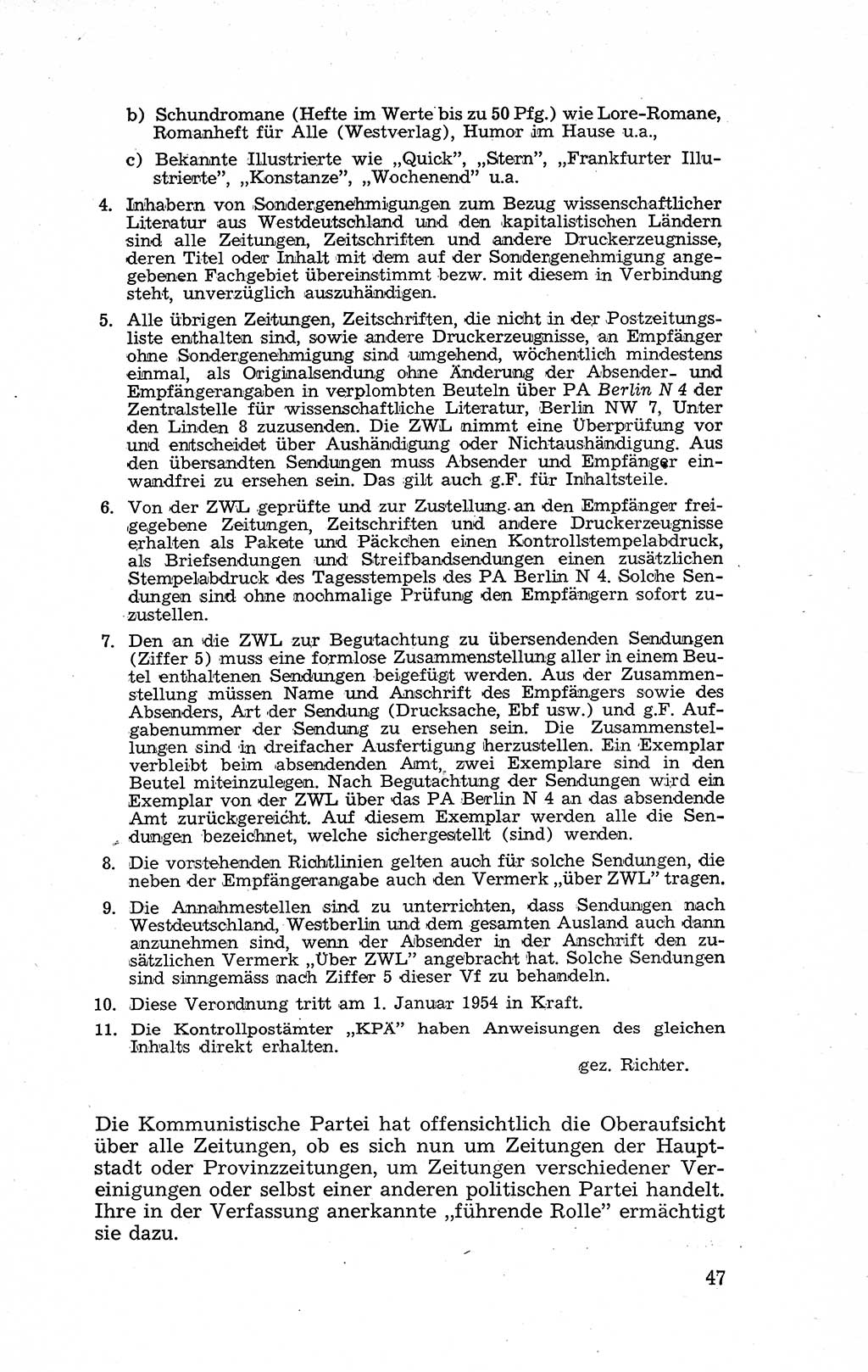 Recht in Fesseln, Dokumente, Internationale Juristen-Kommission [Bundesrepublik Deutschland (BRD)] 1955, Seite 47 (R. Dok. IJK BRD 1955, S. 47)