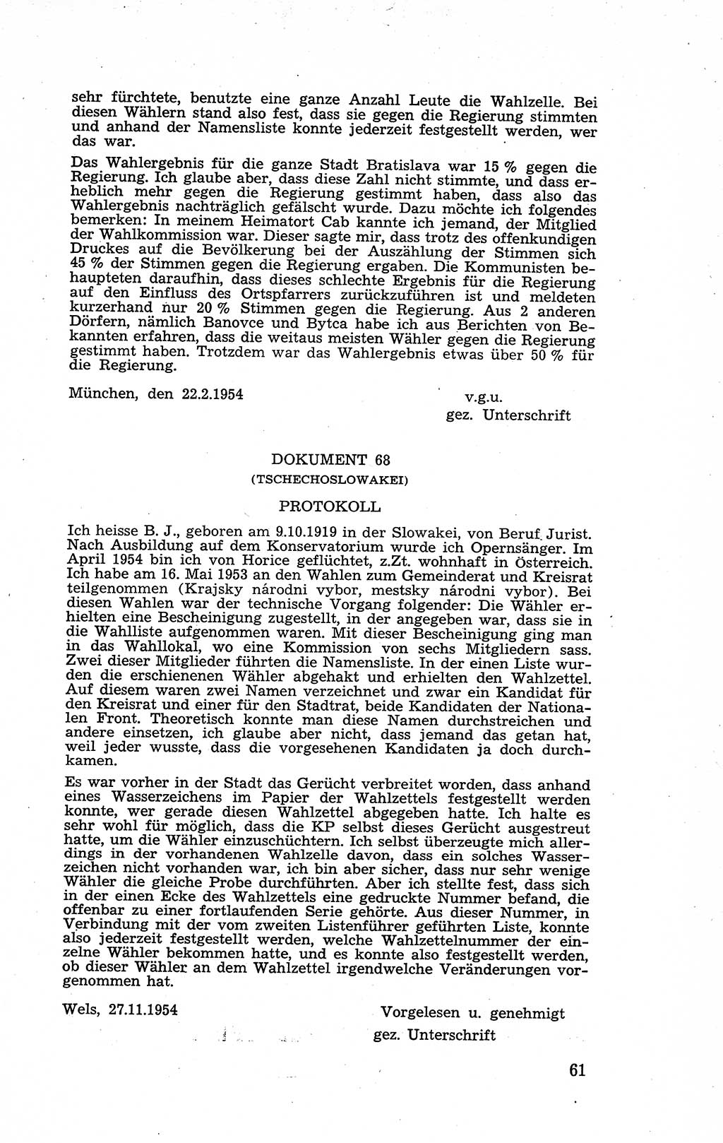 Recht in Fesseln, Dokumente, Internationale Juristen-Kommission [Bundesrepublik Deutschland (BRD)] 1955, Seite 61 (R. Dok. IJK BRD 1955, S. 61)