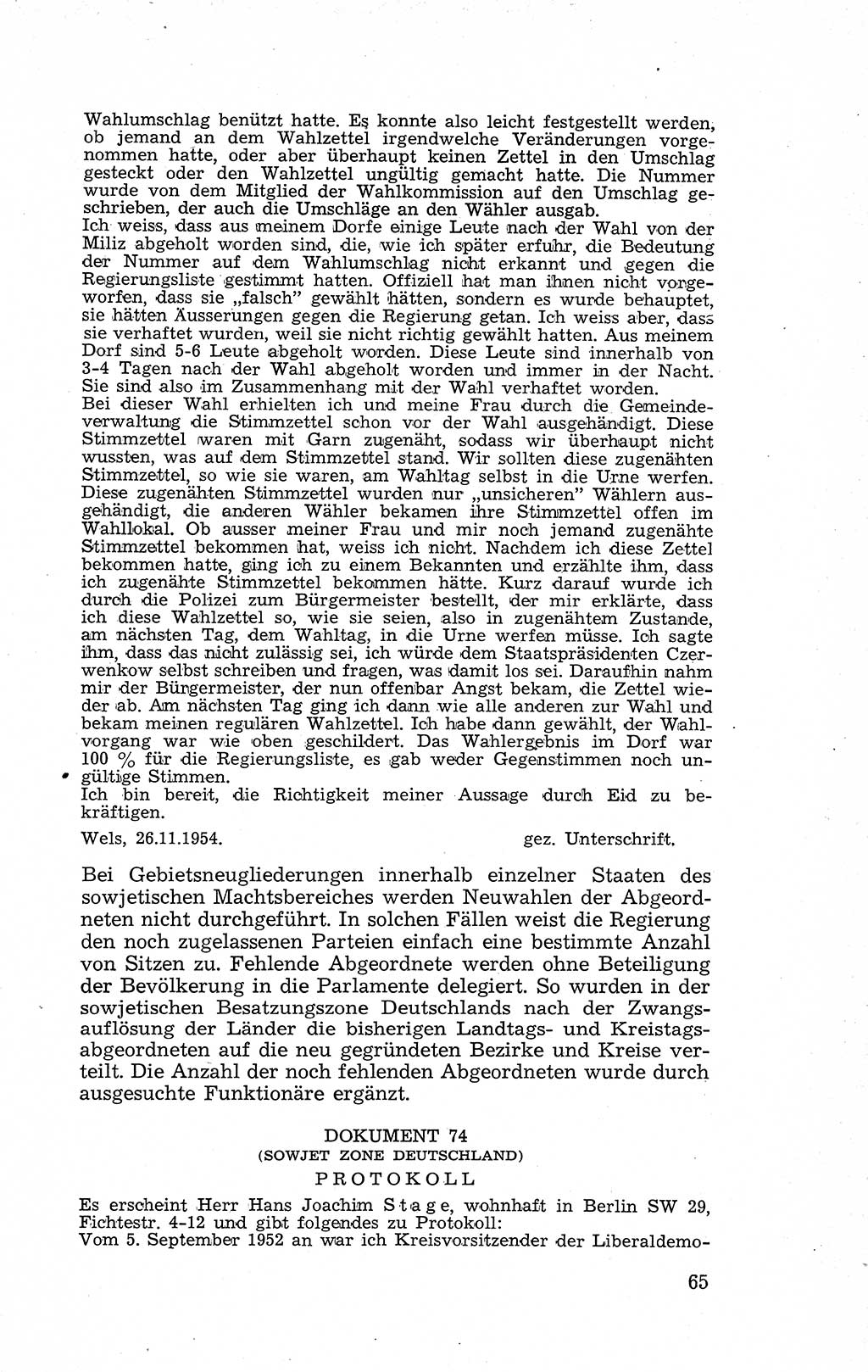 Recht in Fesseln, Dokumente, Internationale Juristen-Kommission [Bundesrepublik Deutschland (BRD)] 1955, Seite 65 (R. Dok. IJK BRD 1955, S. 65)