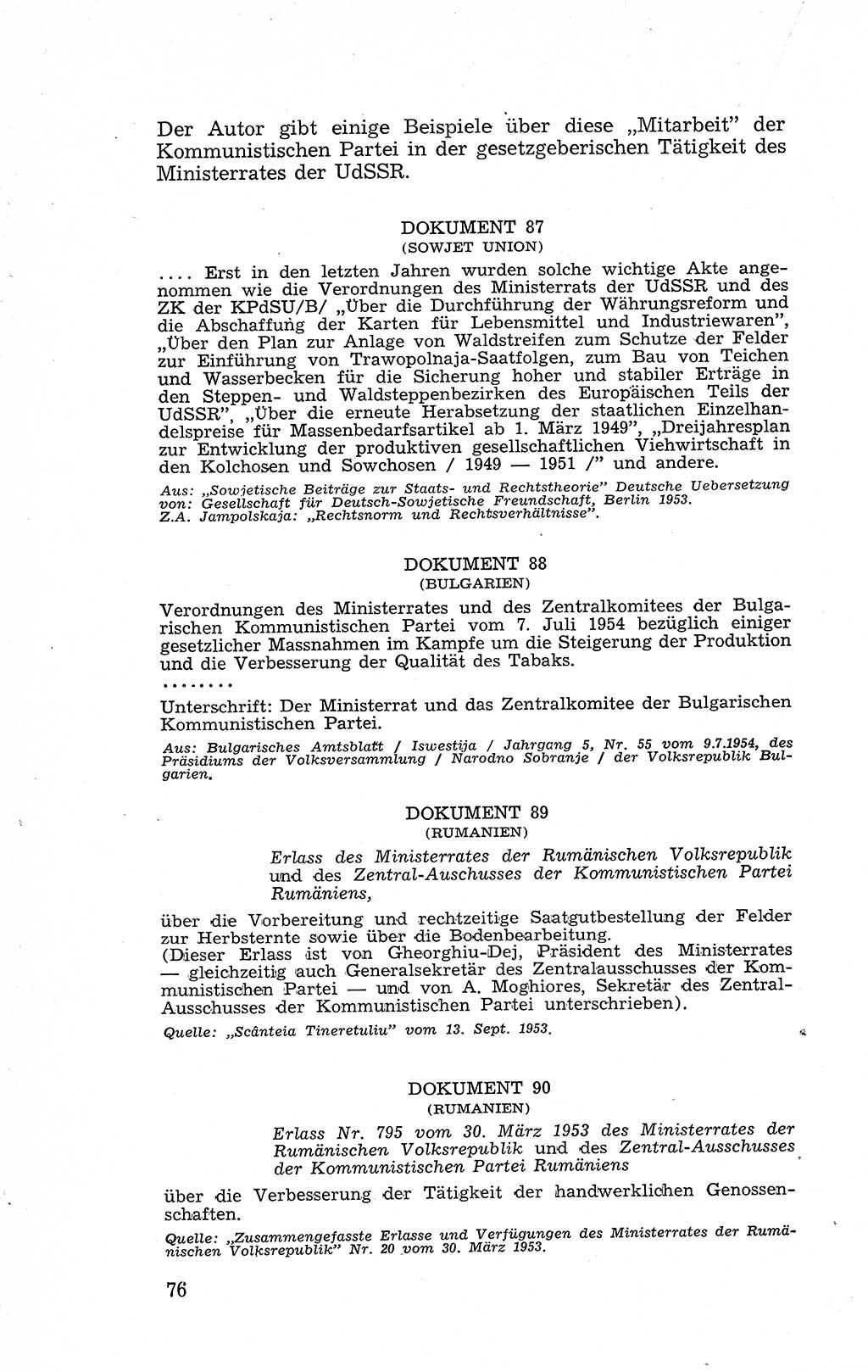 Recht in Fesseln, Dokumente, Internationale Juristen-Kommission [Bundesrepublik Deutschland (BRD)] 1955, Seite 76 (R. Dok. IJK BRD 1955, S. 76)