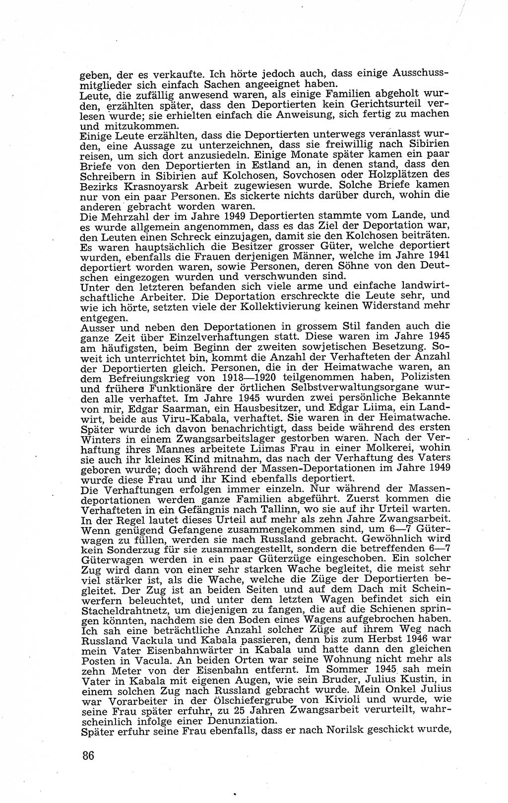 Recht in Fesseln, Dokumente, Internationale Juristen-Kommission [Bundesrepublik Deutschland (BRD)] 1955, Seite 86 (R. Dok. IJK BRD 1955, S. 86)