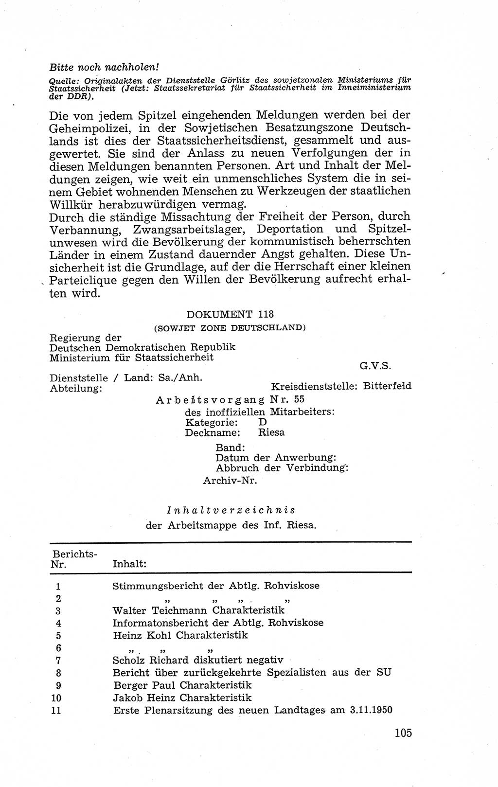 Recht in Fesseln, Dokumente, Internationale Juristen-Kommission [Bundesrepublik Deutschland (BRD)] 1955, Seite 105 (R. Dok. IJK BRD 1955, S. 105)