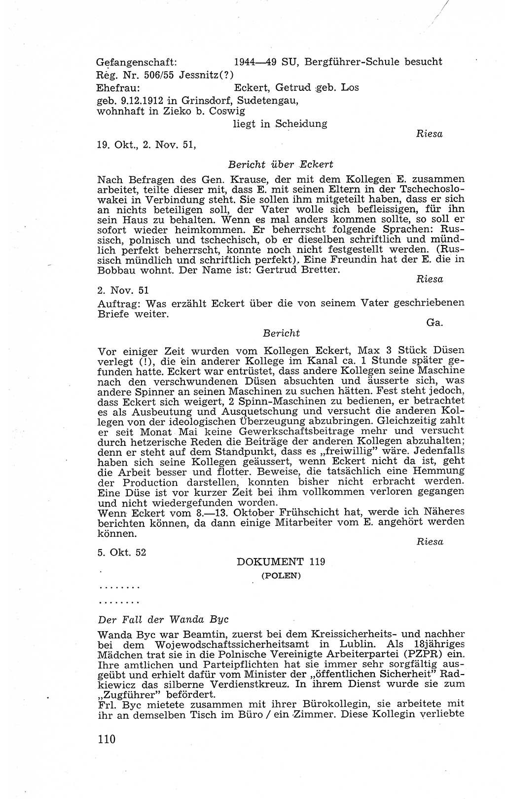 Recht in Fesseln, Dokumente, Internationale Juristen-Kommission [Bundesrepublik Deutschland (BRD)] 1955, Seite 110 (R. Dok. IJK BRD 1955, S. 110)