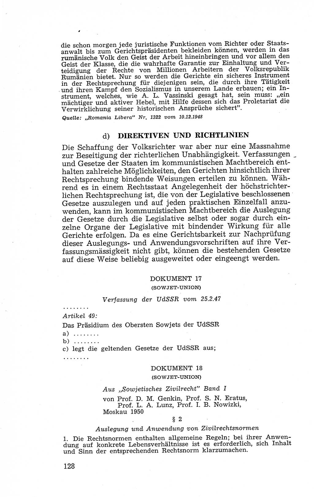 Recht in Fesseln, Dokumente, Internationale Juristen-Kommission [Bundesrepublik Deutschland (BRD)] 1955, Seite 128 (R. Dok. IJK BRD 1955, S. 128)