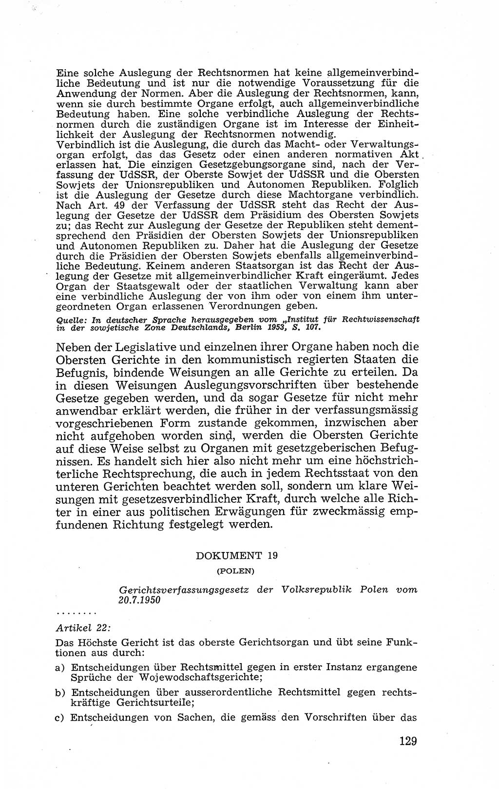 Recht in Fesseln, Dokumente, Internationale Juristen-Kommission [Bundesrepublik Deutschland (BRD)] 1955, Seite 129 (R. Dok. IJK BRD 1955, S. 129)