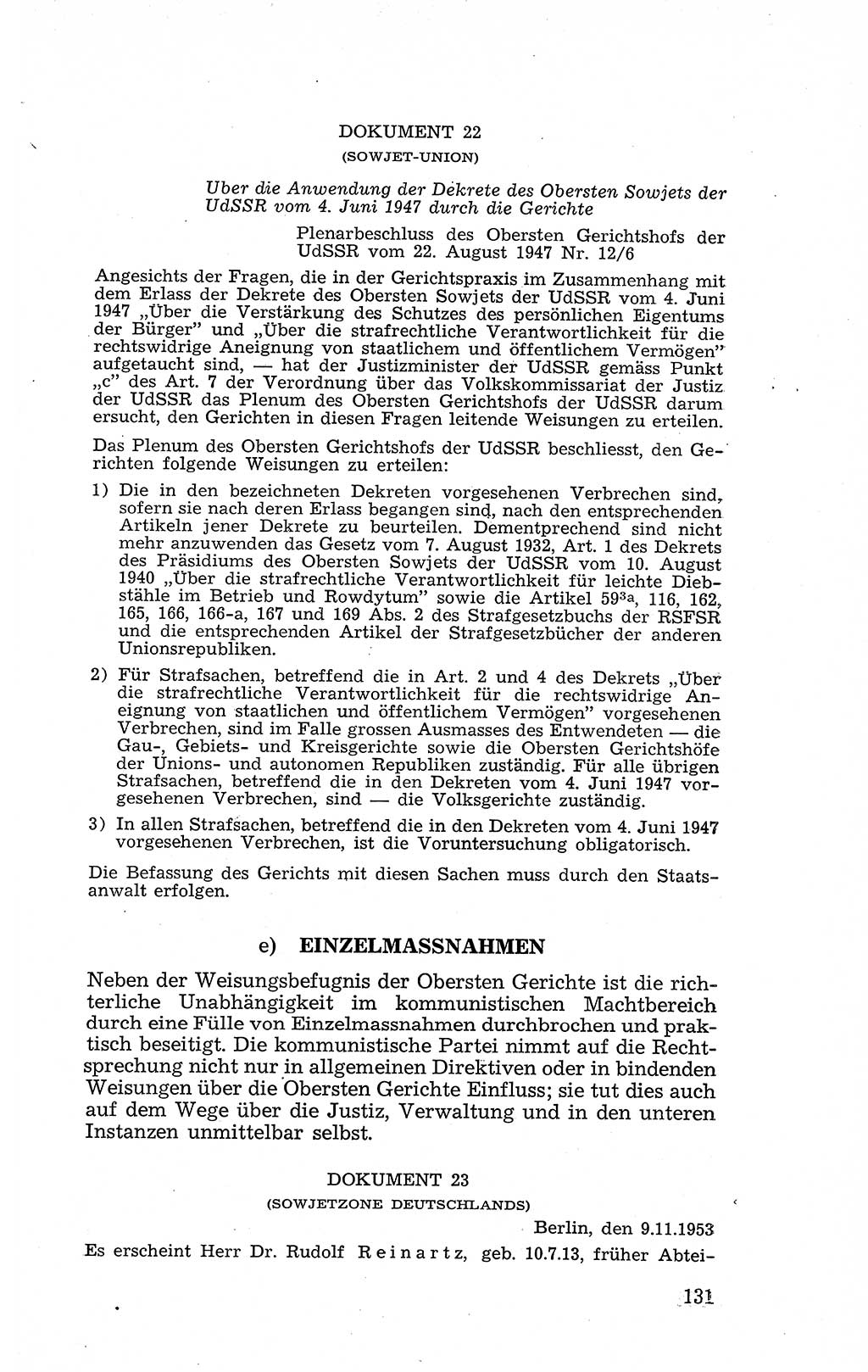 Recht in Fesseln, Dokumente, Internationale Juristen-Kommission [Bundesrepublik Deutschland (BRD)] 1955, Seite 131 (R. Dok. IJK BRD 1955, S. 131)