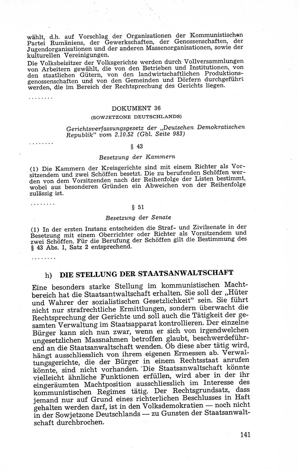 Recht in Fesseln, Dokumente, Internationale Juristen-Kommission [Bundesrepublik Deutschland (BRD)] 1955, Seite 141 (R. Dok. IJK BRD 1955, S. 141)