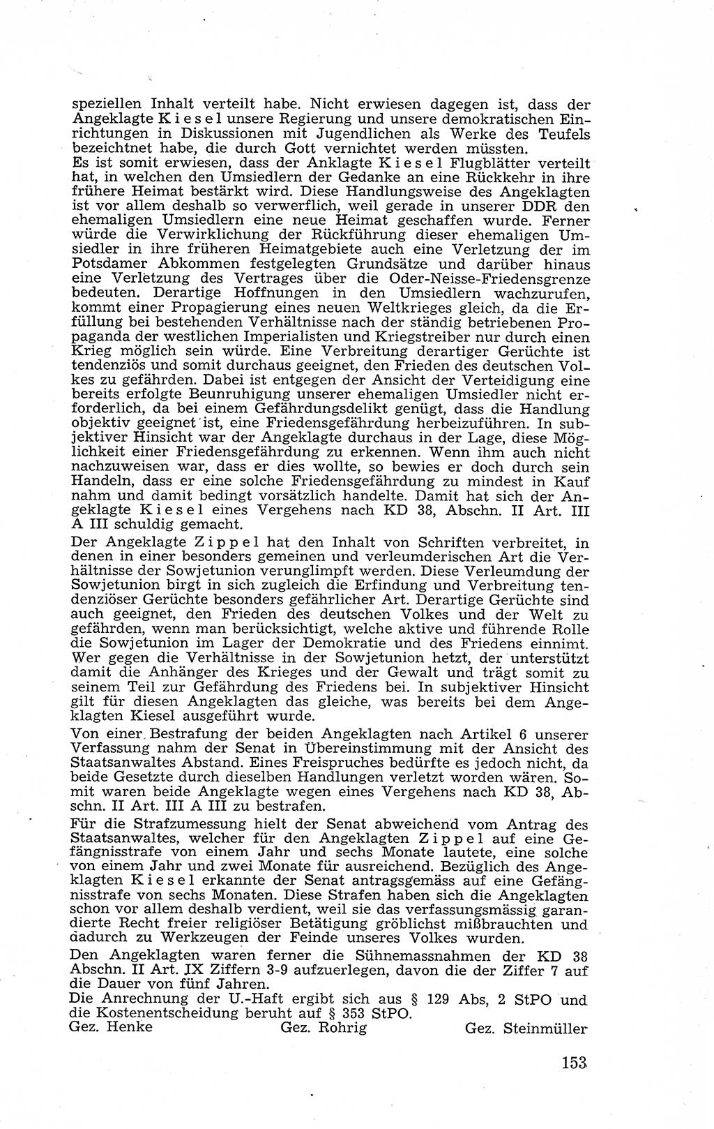 Recht in Fesseln, Dokumente, Internationale Juristen-Kommission [Bundesrepublik Deutschland (BRD)] 1955, Seite 153 (R. Dok. IJK BRD 1955, S. 153)