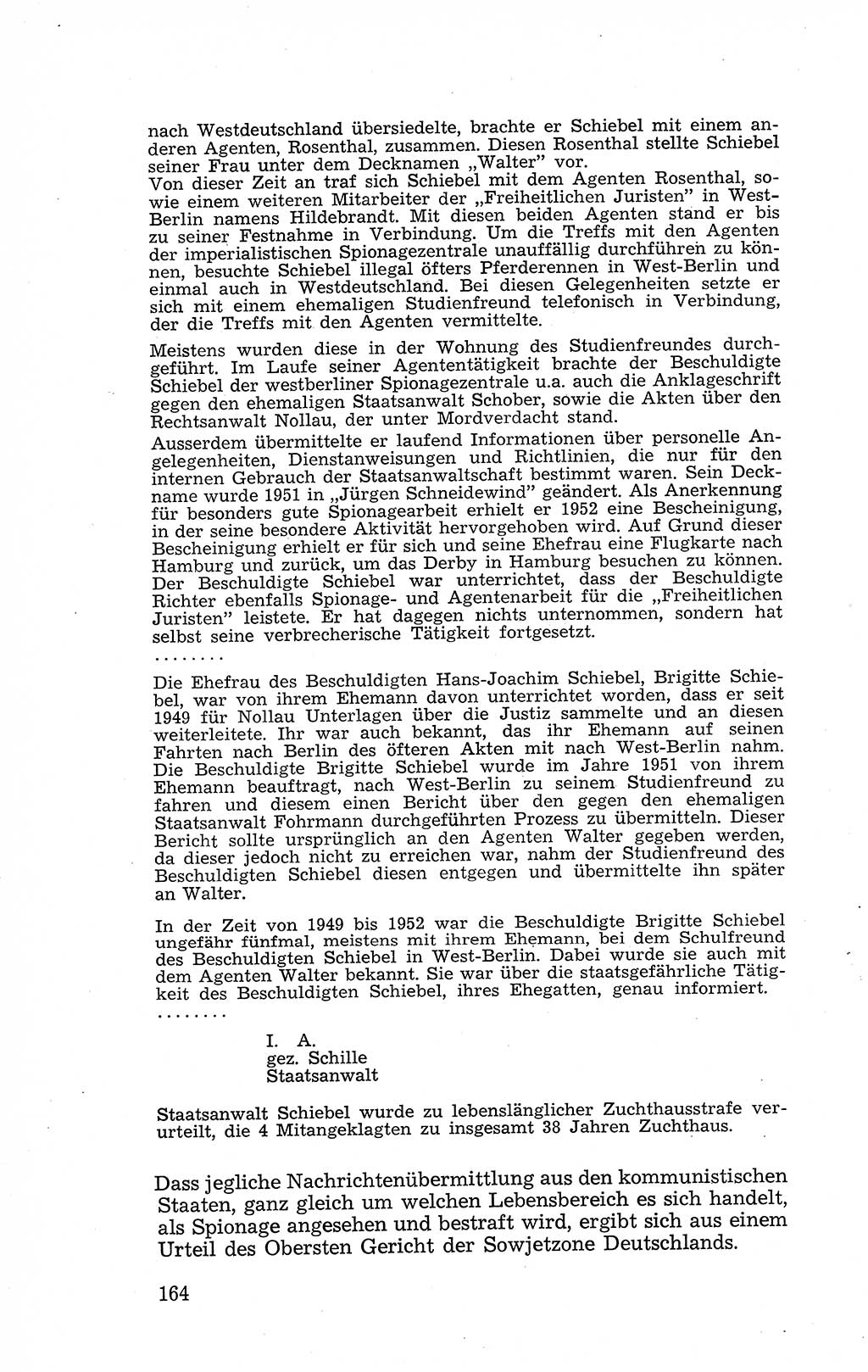 Recht in Fesseln, Dokumente, Internationale Juristen-Kommission [Bundesrepublik Deutschland (BRD)] 1955, Seite 164 (R. Dok. IJK BRD 1955, S. 164)