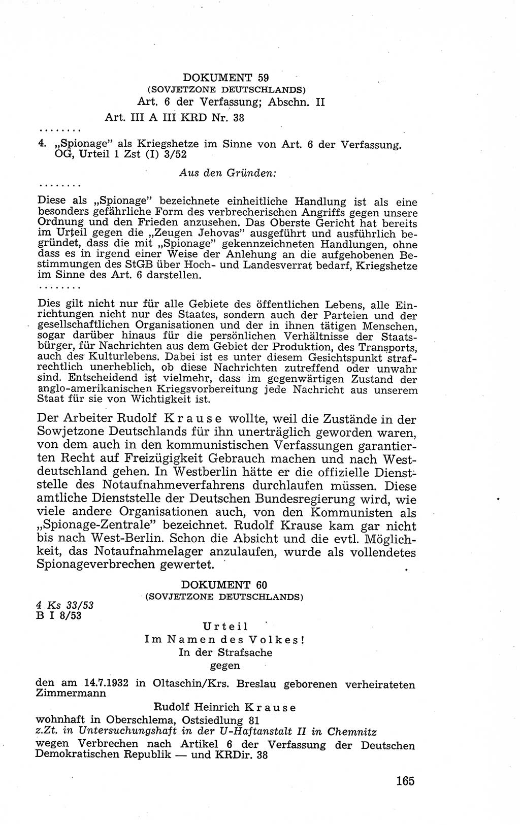 Recht in Fesseln, Dokumente, Internationale Juristen-Kommission [Bundesrepublik Deutschland (BRD)] 1955, Seite 165 (R. Dok. IJK BRD 1955, S. 165)