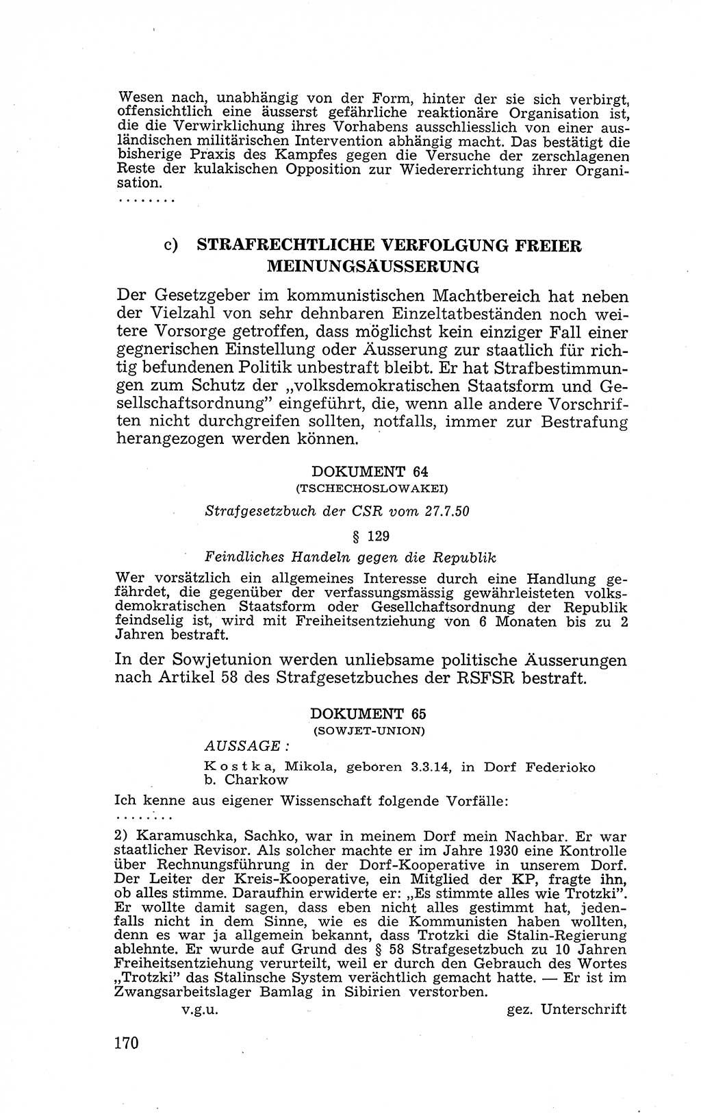 Recht in Fesseln, Dokumente, Internationale Juristen-Kommission [Bundesrepublik Deutschland (BRD)] 1955, Seite 170 (R. Dok. IJK BRD 1955, S. 170)