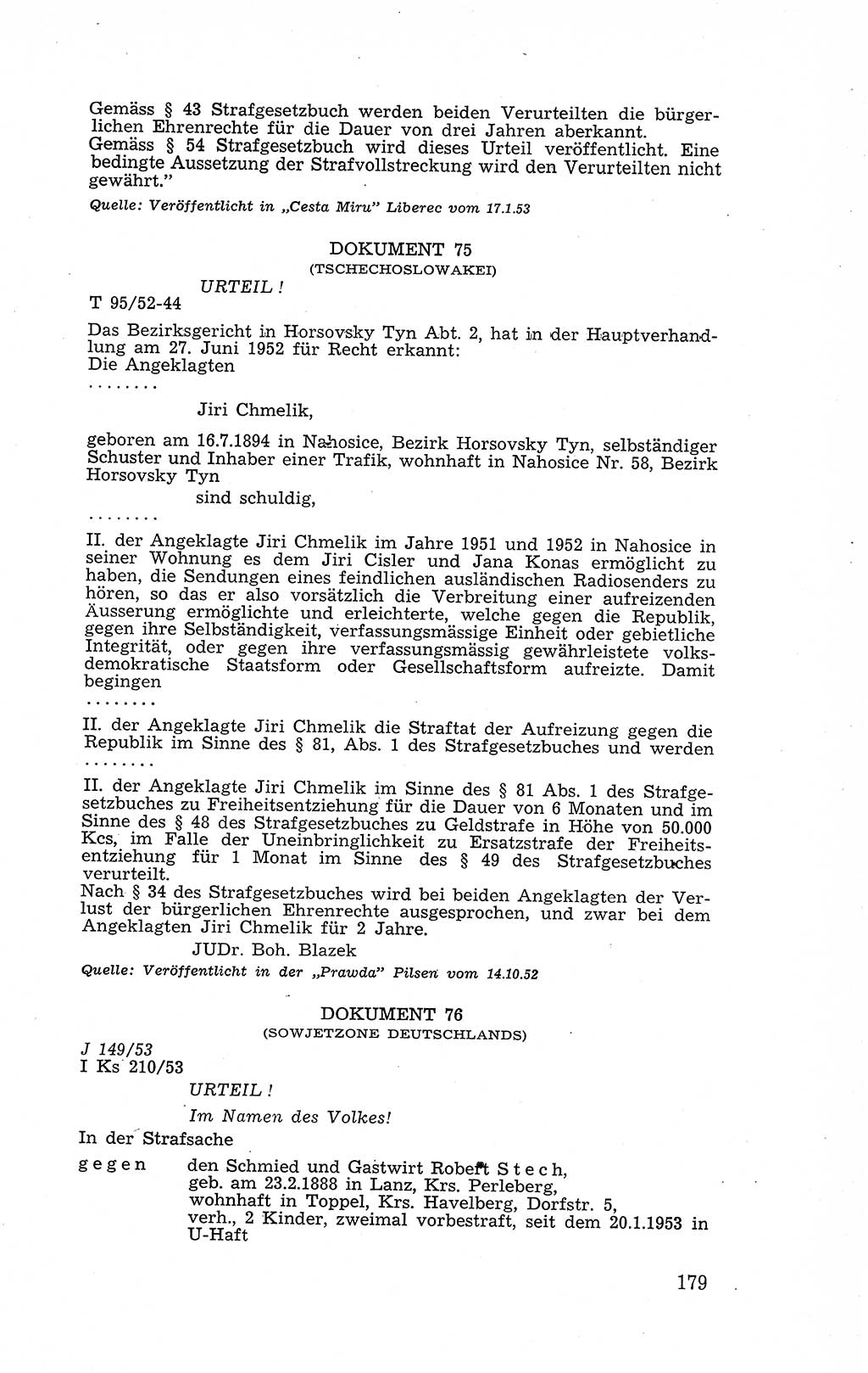 Recht in Fesseln, Dokumente, Internationale Juristen-Kommission [Bundesrepublik Deutschland (BRD)] 1955, Seite 179 (R. Dok. IJK BRD 1955, S. 179)