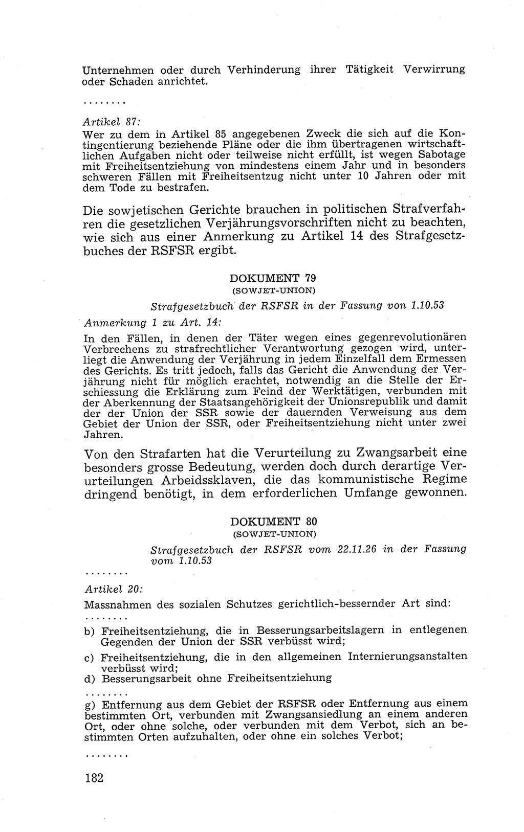 Recht in Fesseln, Dokumente, Internationale Juristen-Kommission [Bundesrepublik Deutschland (BRD)] 1955, Seite 182 (R. Dok. IJK BRD 1955, S. 182)