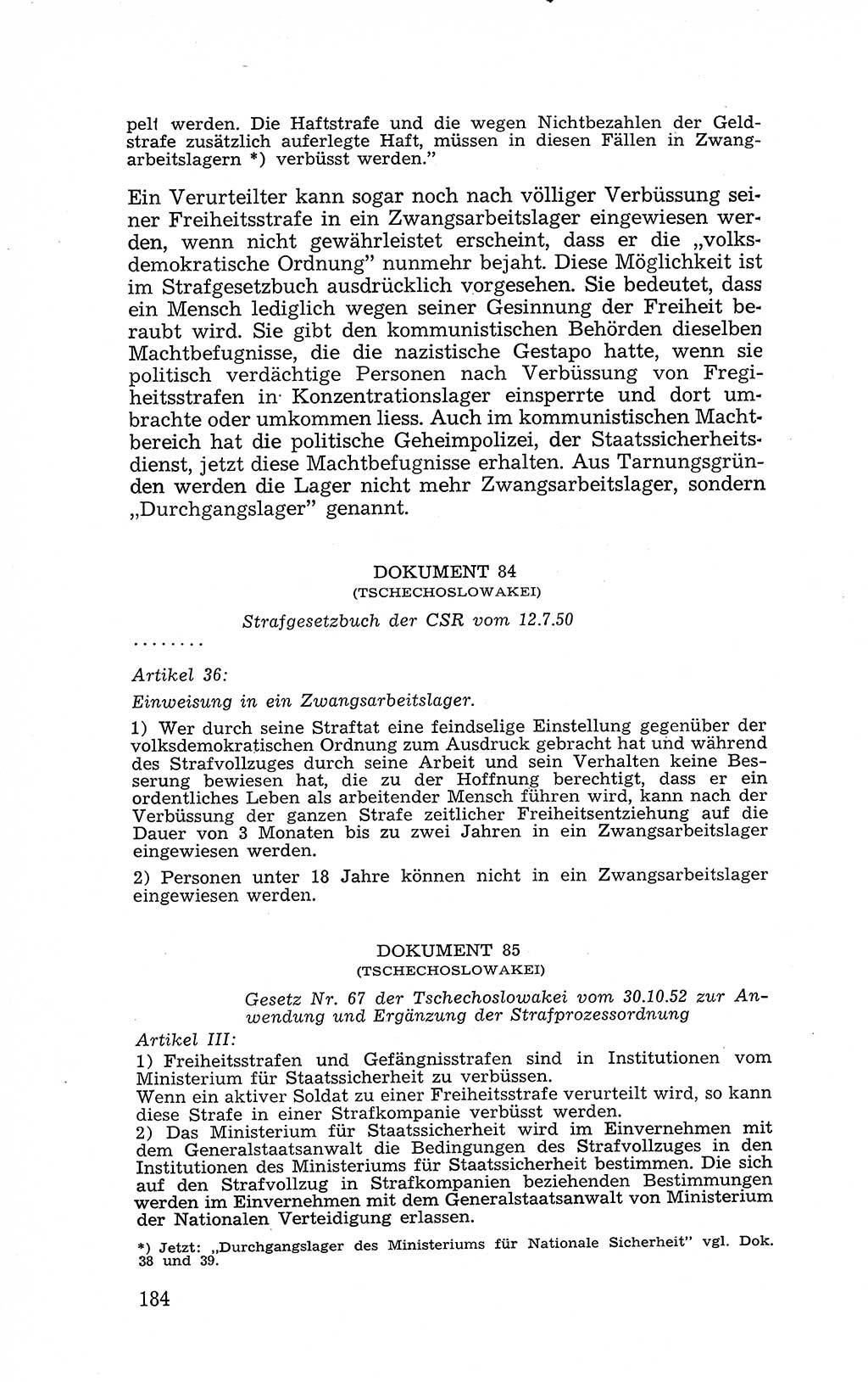 Recht in Fesseln, Dokumente, Internationale Juristen-Kommission [Bundesrepublik Deutschland (BRD)] 1955, Seite 184 (R. Dok. IJK BRD 1955, S. 184)