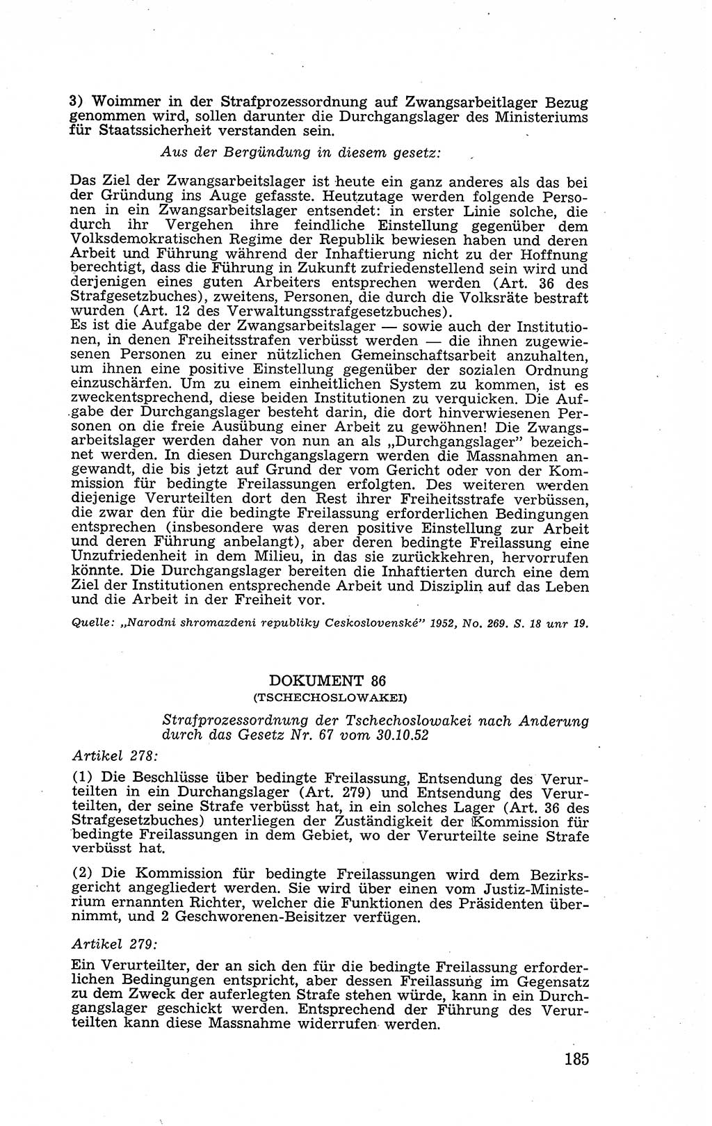 Recht in Fesseln, Dokumente, Internationale Juristen-Kommission [Bundesrepublik Deutschland (BRD)] 1955, Seite 185 (R. Dok. IJK BRD 1955, S. 185)