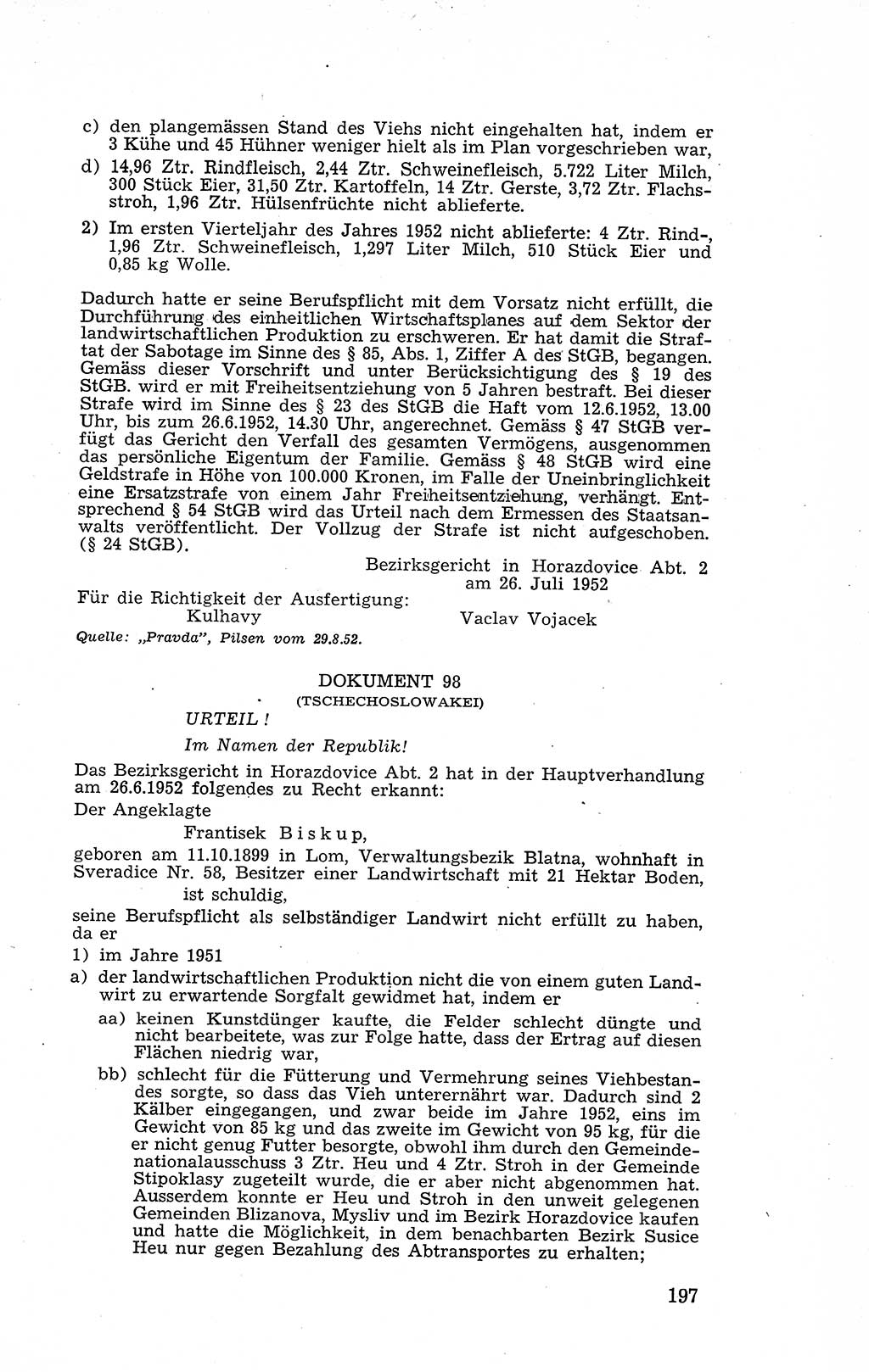 Recht in Fesseln, Dokumente, Internationale Juristen-Kommission [Bundesrepublik Deutschland (BRD)] 1955, Seite 197 (R. Dok. IJK BRD 1955, S. 197)