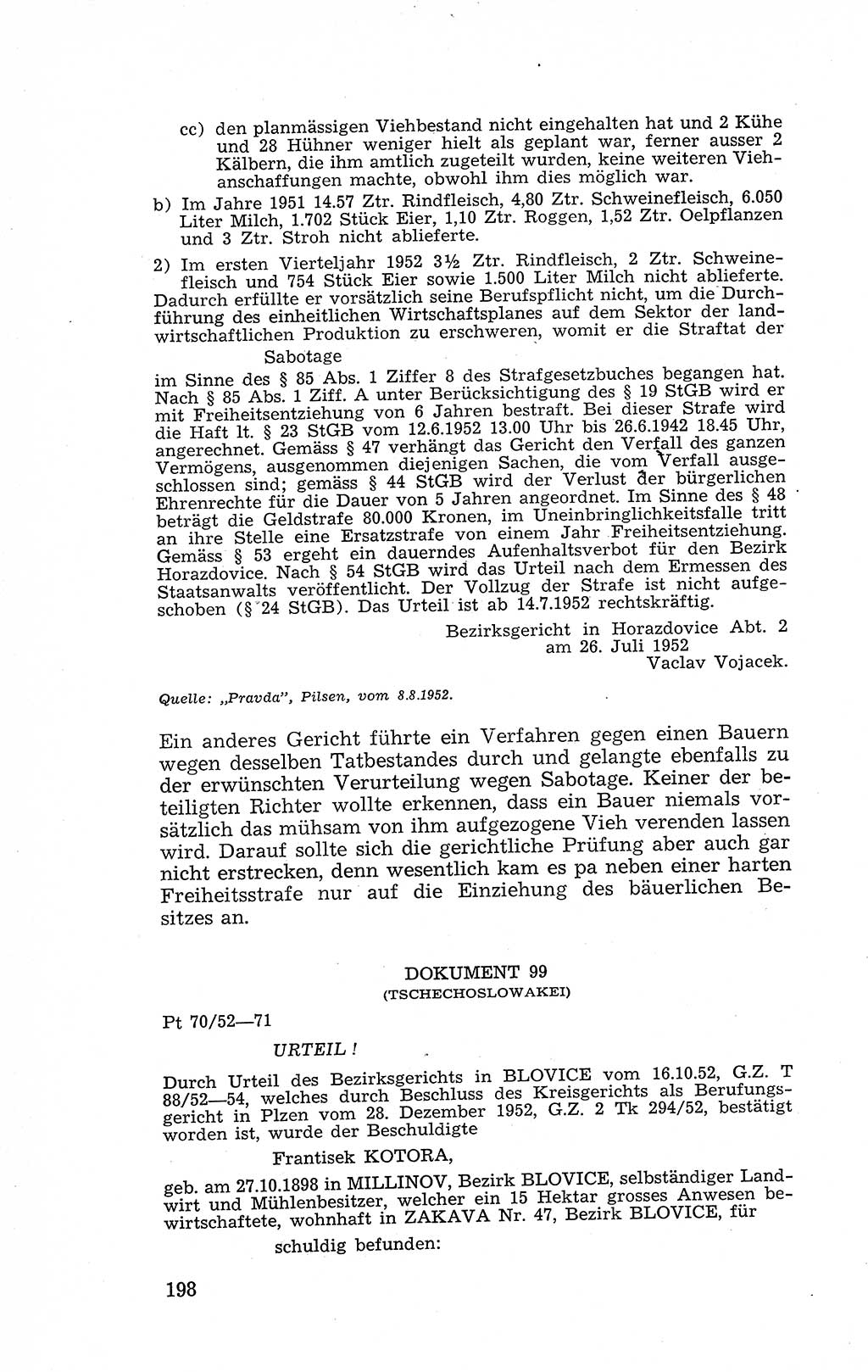 Recht in Fesseln, Dokumente, Internationale Juristen-Kommission [Bundesrepublik Deutschland (BRD)] 1955, Seite 198 (R. Dok. IJK BRD 1955, S. 198)