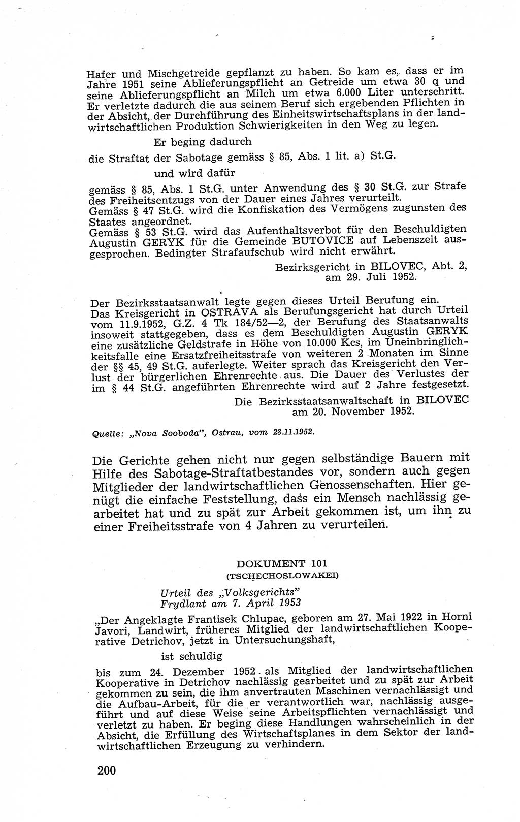 Recht in Fesseln, Dokumente, Internationale Juristen-Kommission [Bundesrepublik Deutschland (BRD)] 1955, Seite 200 (R. Dok. IJK BRD 1955, S. 200)