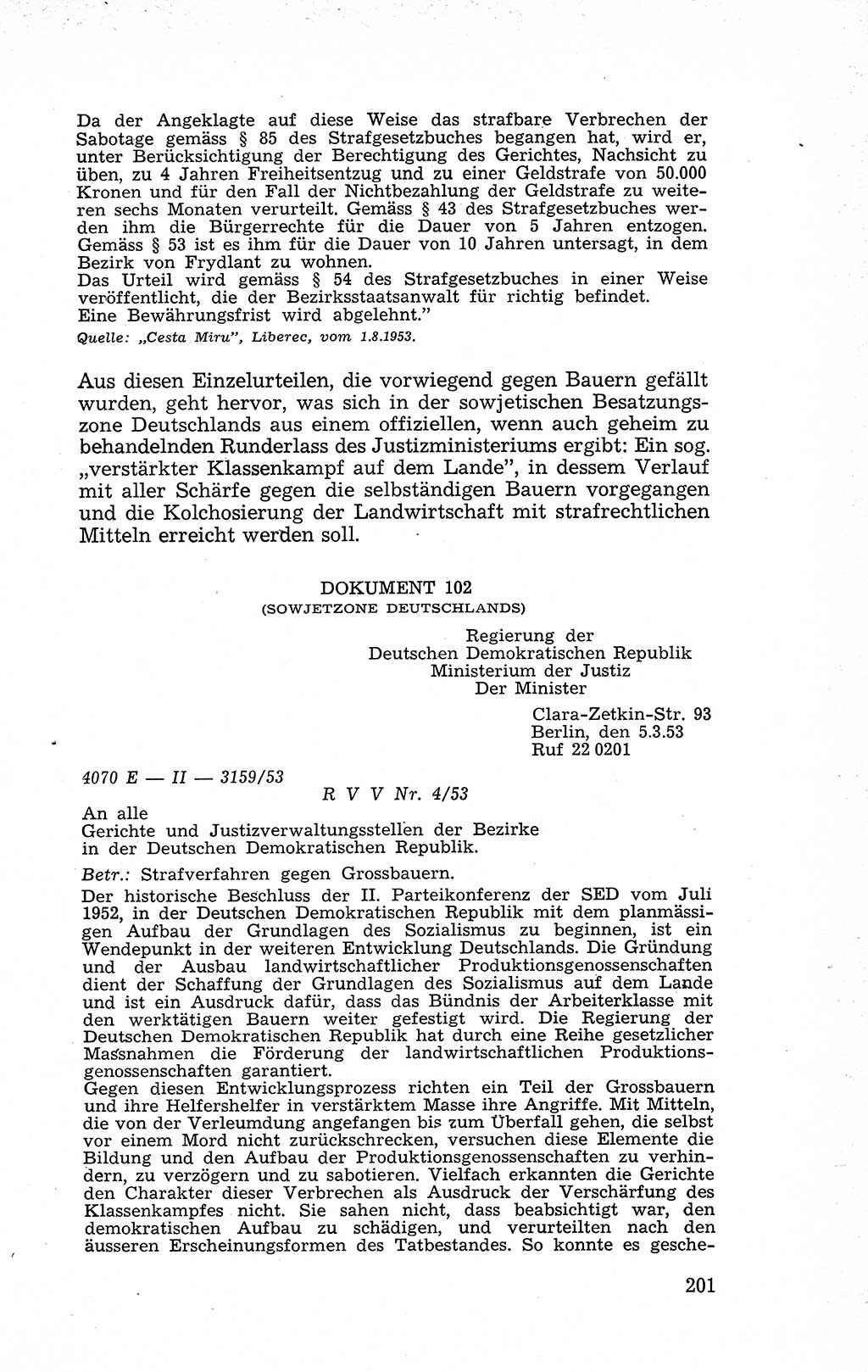 Recht in Fesseln, Dokumente, Internationale Juristen-Kommission [Bundesrepublik Deutschland (BRD)] 1955, Seite 201 (R. Dok. IJK BRD 1955, S. 201)