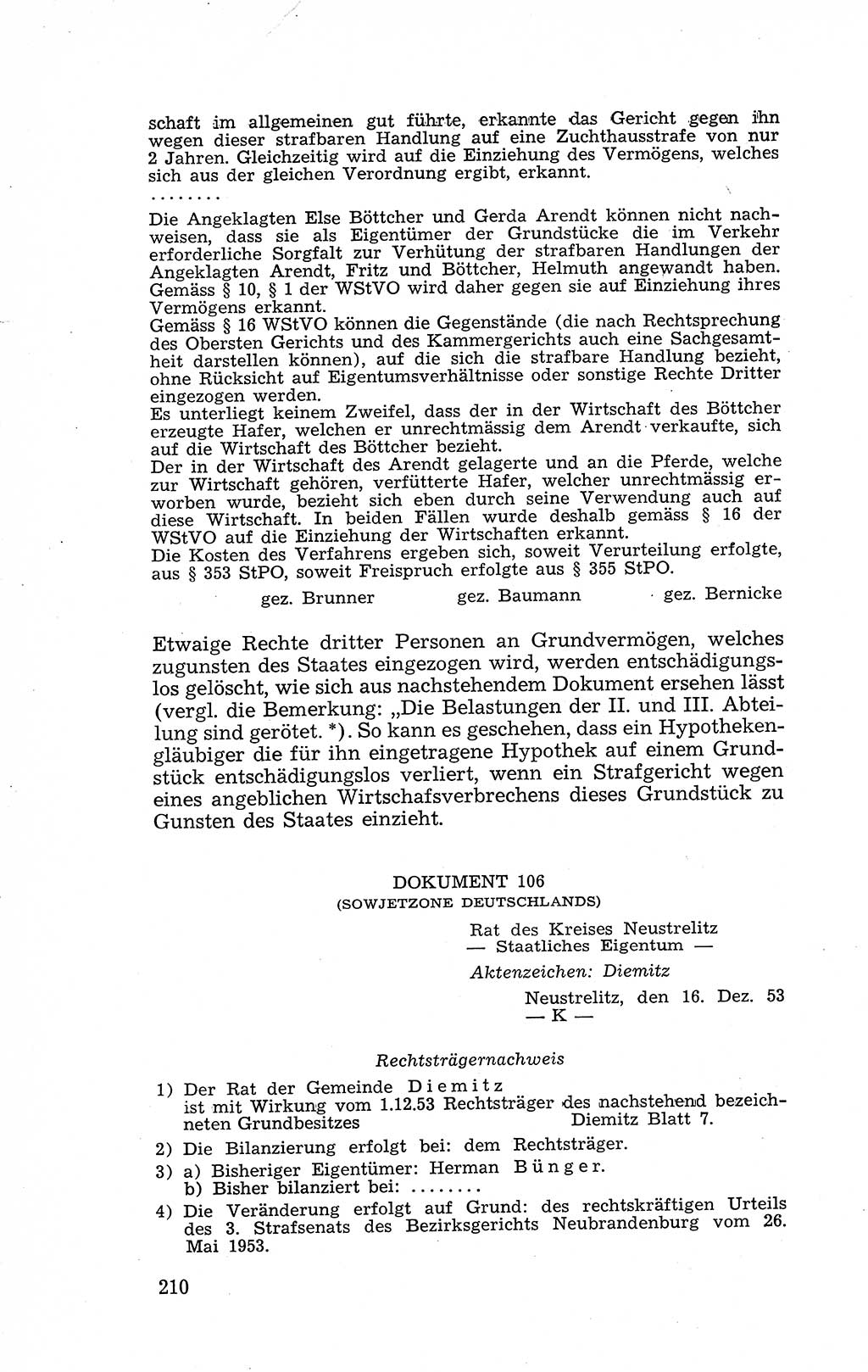 Recht in Fesseln, Dokumente, Internationale Juristen-Kommission [Bundesrepublik Deutschland (BRD)] 1955, Seite 210 (R. Dok. IJK BRD 1955, S. 210)