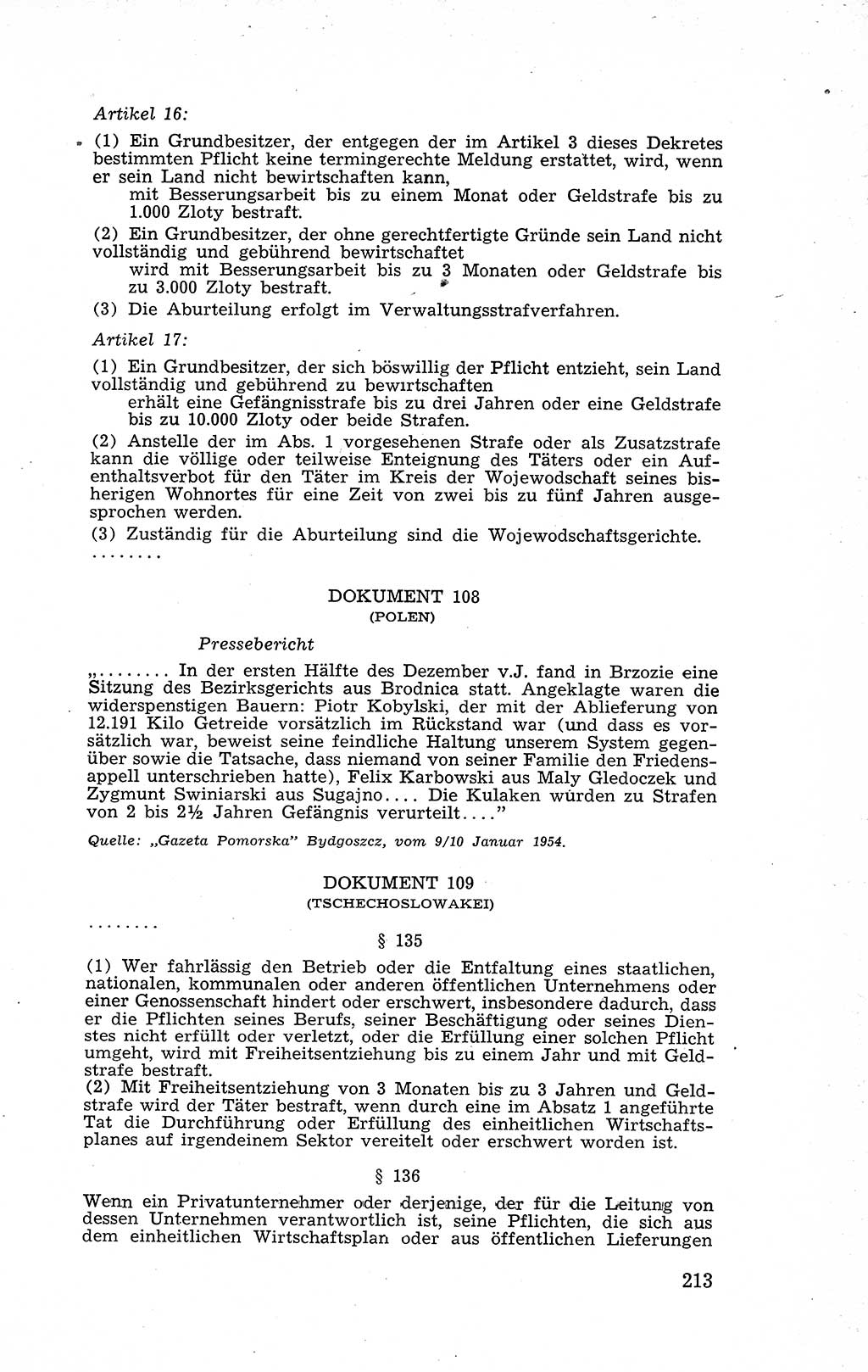 Recht in Fesseln, Dokumente, Internationale Juristen-Kommission [Bundesrepublik Deutschland (BRD)] 1955, Seite 213 (R. Dok. IJK BRD 1955, S. 213)