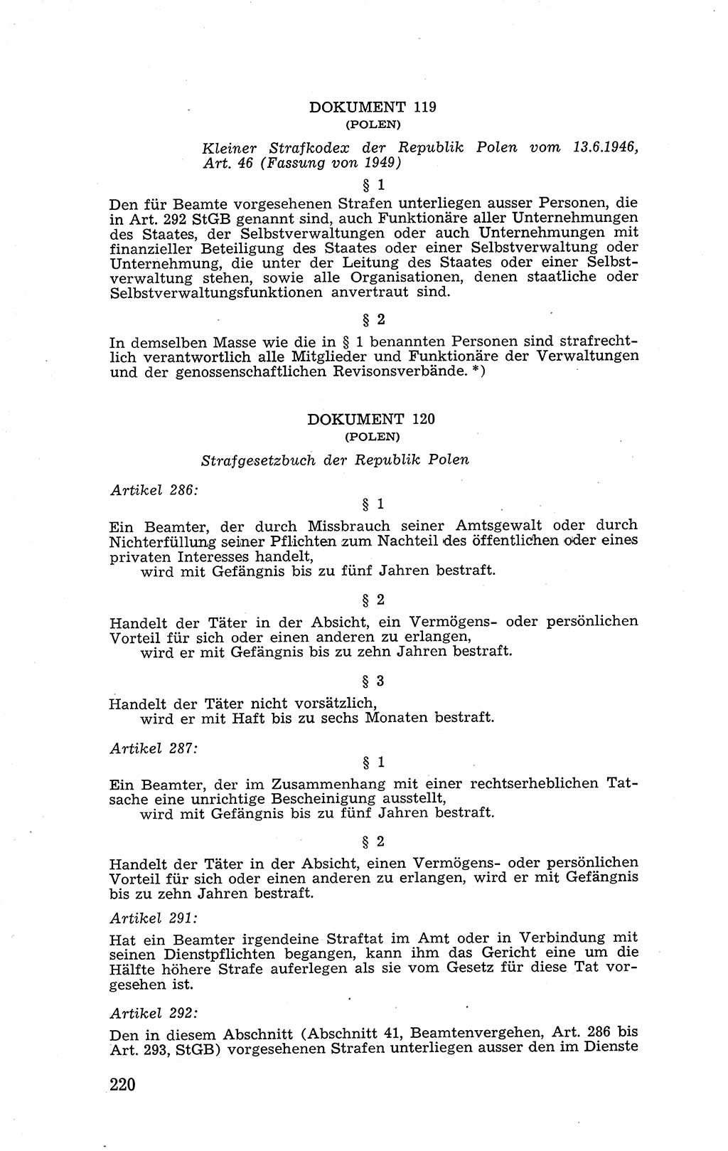 Recht in Fesseln, Dokumente, Internationale Juristen-Kommission [Bundesrepublik Deutschland (BRD)] 1955, Seite 220 (R. Dok. IJK BRD 1955, S. 220)