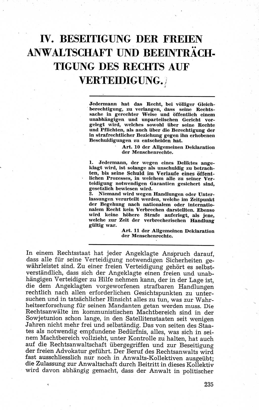 Recht in Fesseln, Dokumente, Internationale Juristen-Kommission [Bundesrepublik Deutschland (BRD)] 1955, Seite 235 (R. Dok. IJK BRD 1955, S. 235)
