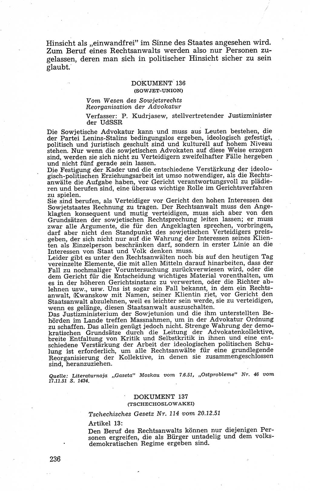 Recht in Fesseln, Dokumente, Internationale Juristen-Kommission [Bundesrepublik Deutschland (BRD)] 1955, Seite 236 (R. Dok. IJK BRD 1955, S. 236)