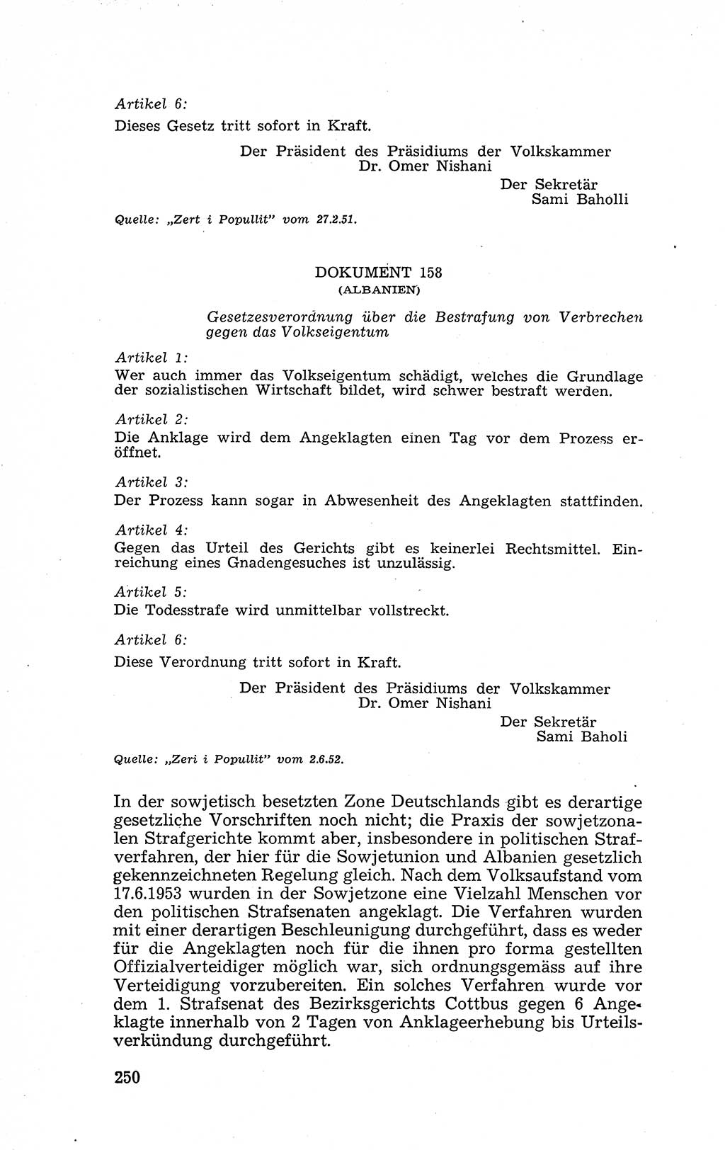 Recht in Fesseln, Dokumente, Internationale Juristen-Kommission [Bundesrepublik Deutschland (BRD)] 1955, Seite 250 (R. Dok. IJK BRD 1955, S. 250)