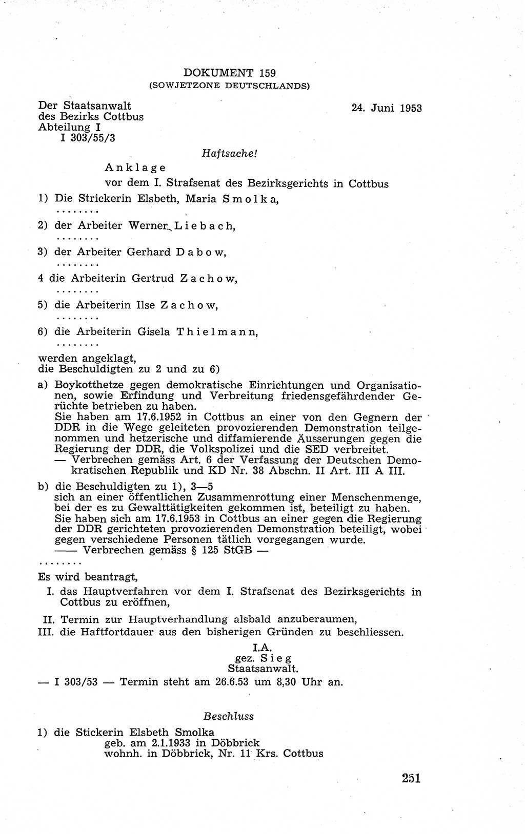 Recht in Fesseln, Dokumente, Internationale Juristen-Kommission [Bundesrepublik Deutschland (BRD)] 1955, Seite 251 (R. Dok. IJK BRD 1955, S. 251)