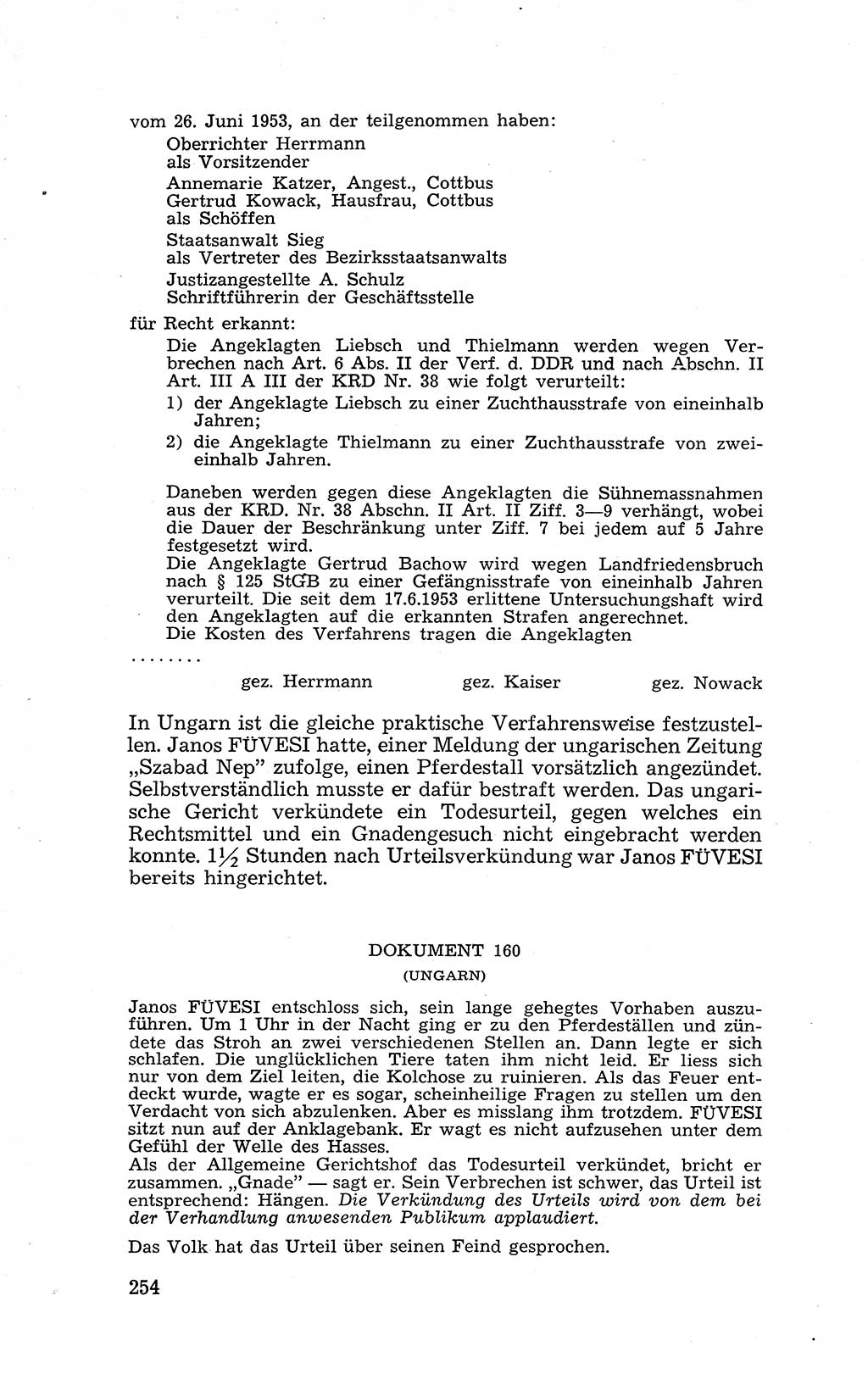 Recht in Fesseln, Dokumente, Internationale Juristen-Kommission [Bundesrepublik Deutschland (BRD)] 1955, Seite 254 (R. Dok. IJK BRD 1955, S. 254)